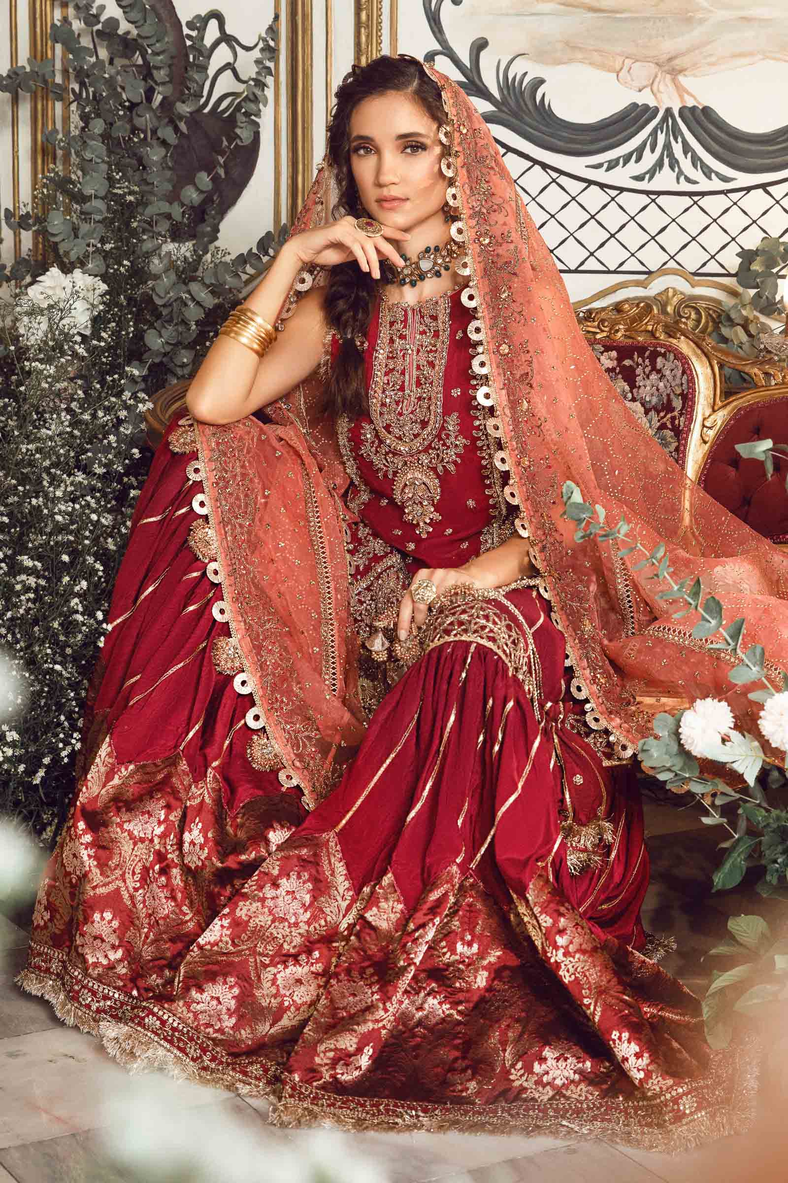 Unstitched Mbroidered | Maroon BD-2708 - Image 14