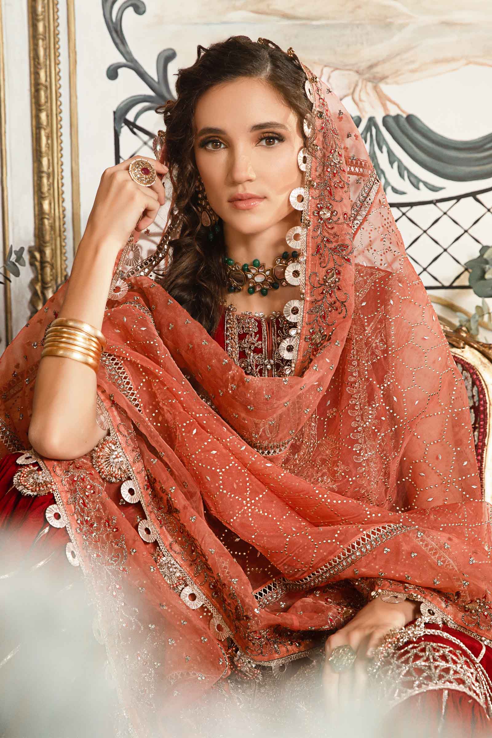 Unstitched Mbroidered | Maroon BD-2708 - Image 15