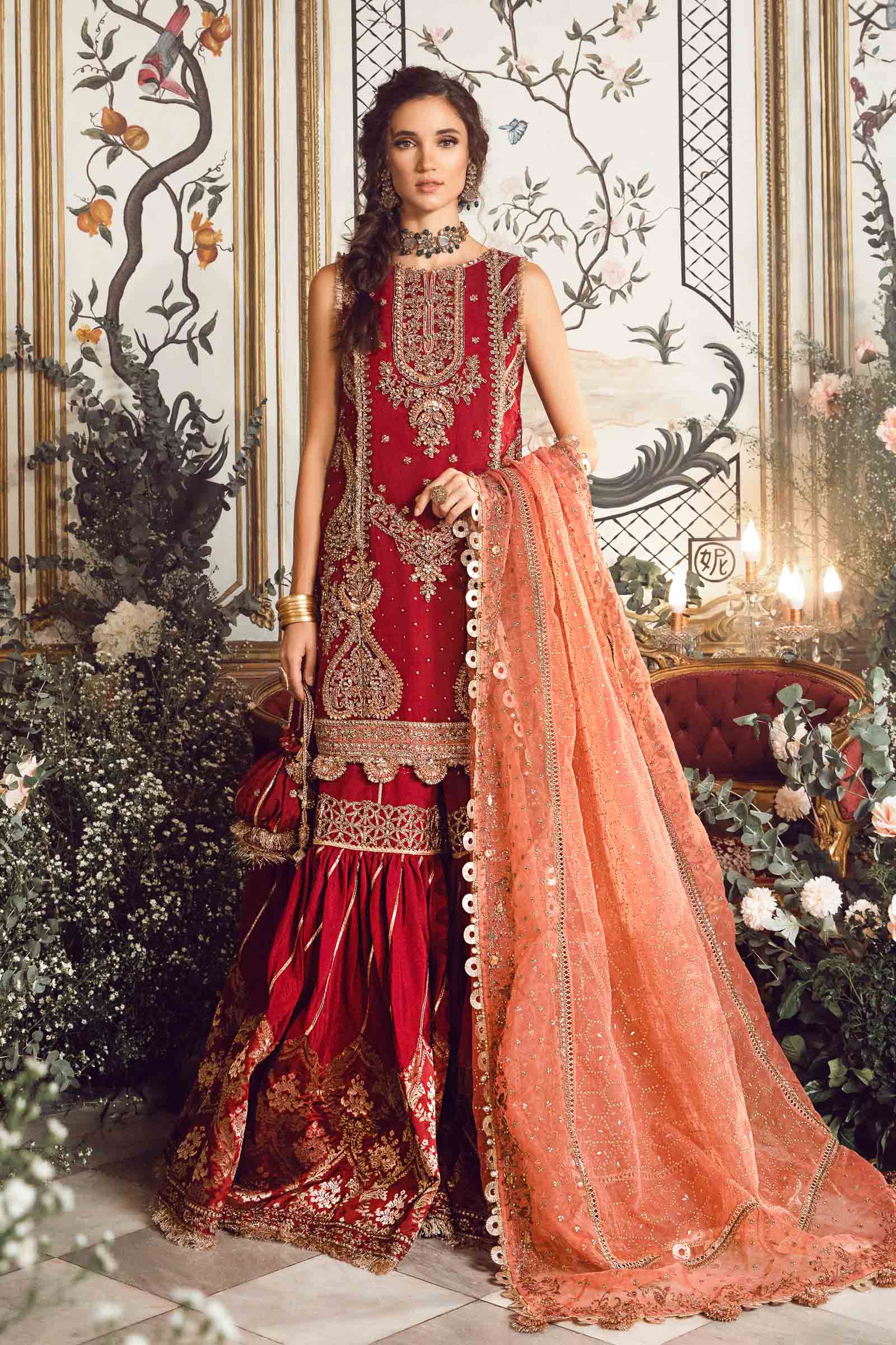 Unstitched Mbroidered | Maroon BD-2708 - Image 17