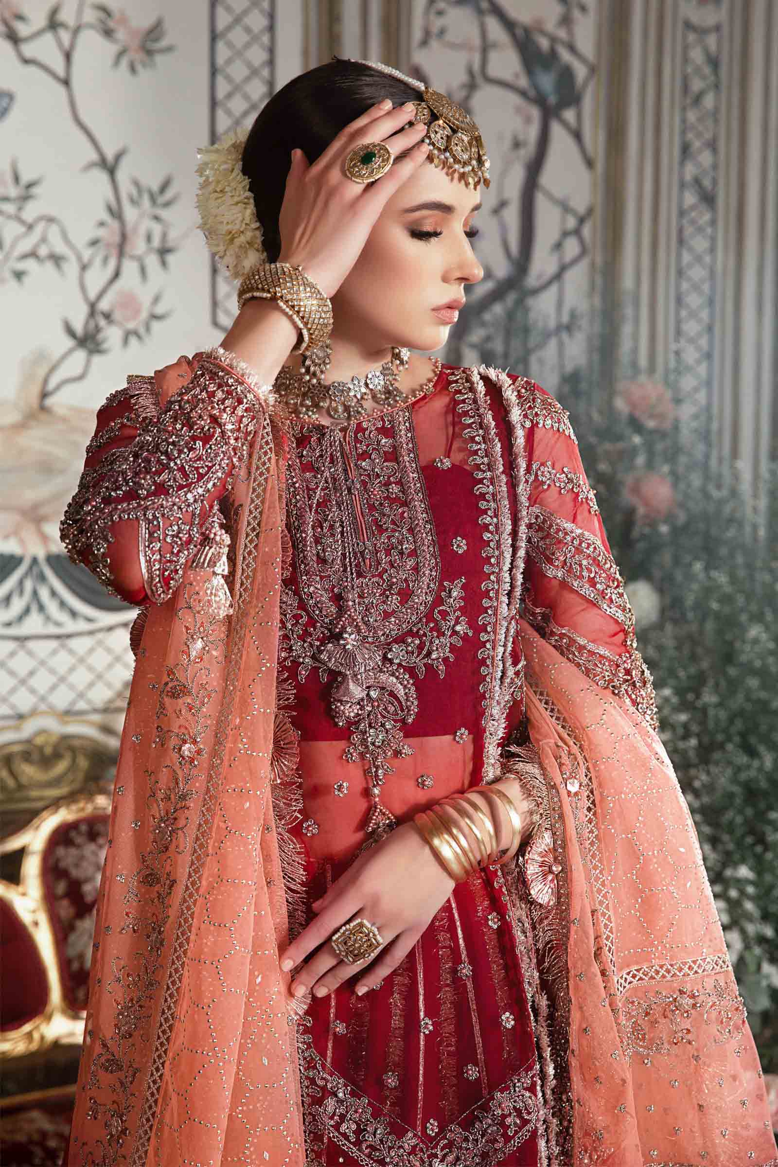 Unstitched Mbroidered | Maroon BD-2708 - Image 6