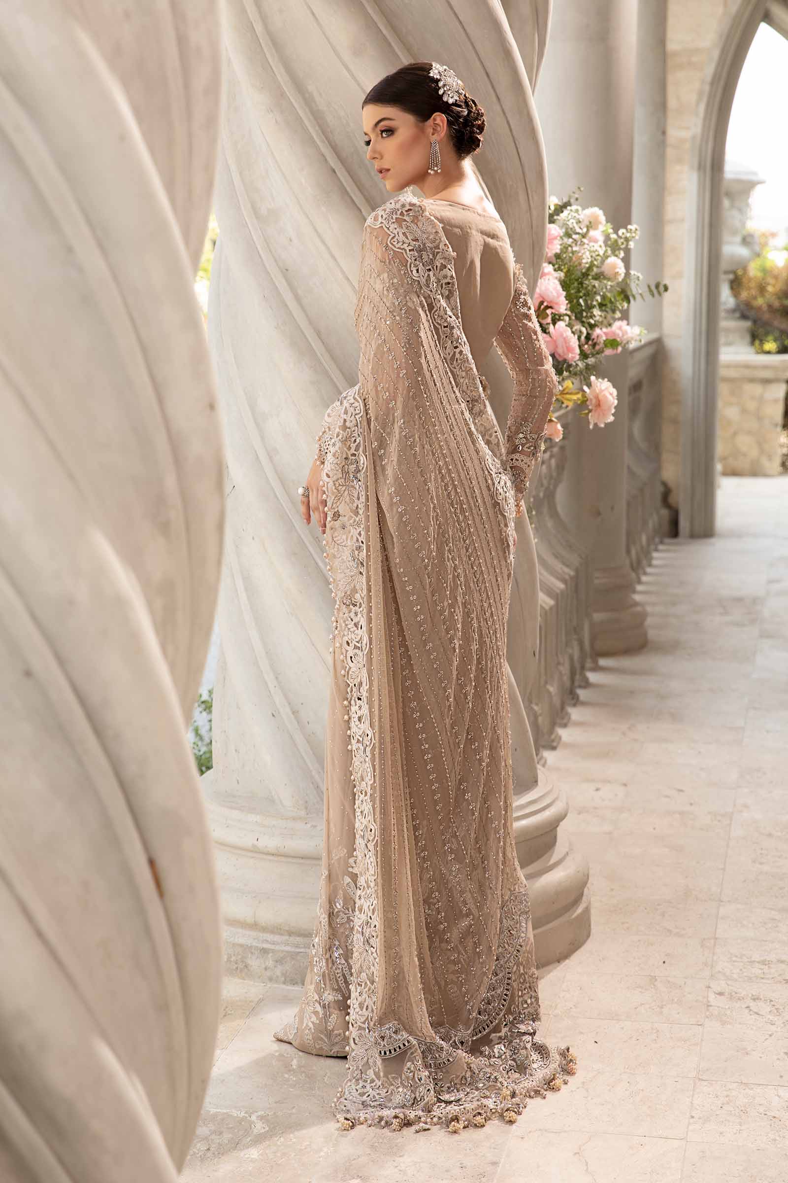 Unstitched Embroidered Saree | BD-2801 - Image 10
