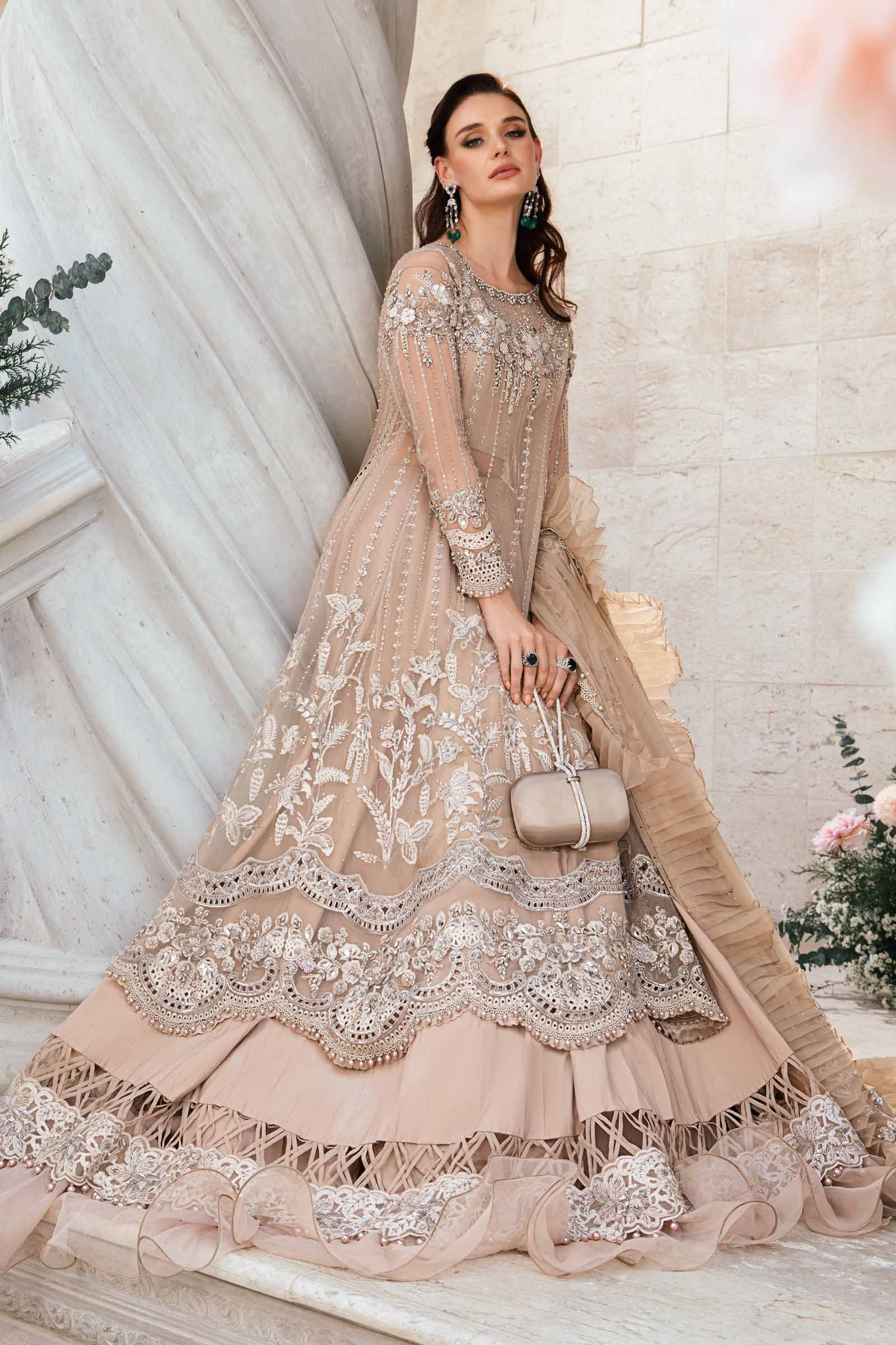 Unstitched Embroidered Saree | BD-2801 - Image 11