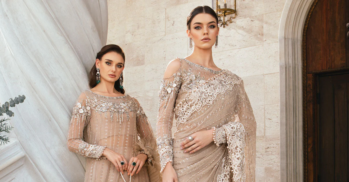 Unstitched Embroidered Saree | BD-2801 - Image 15
