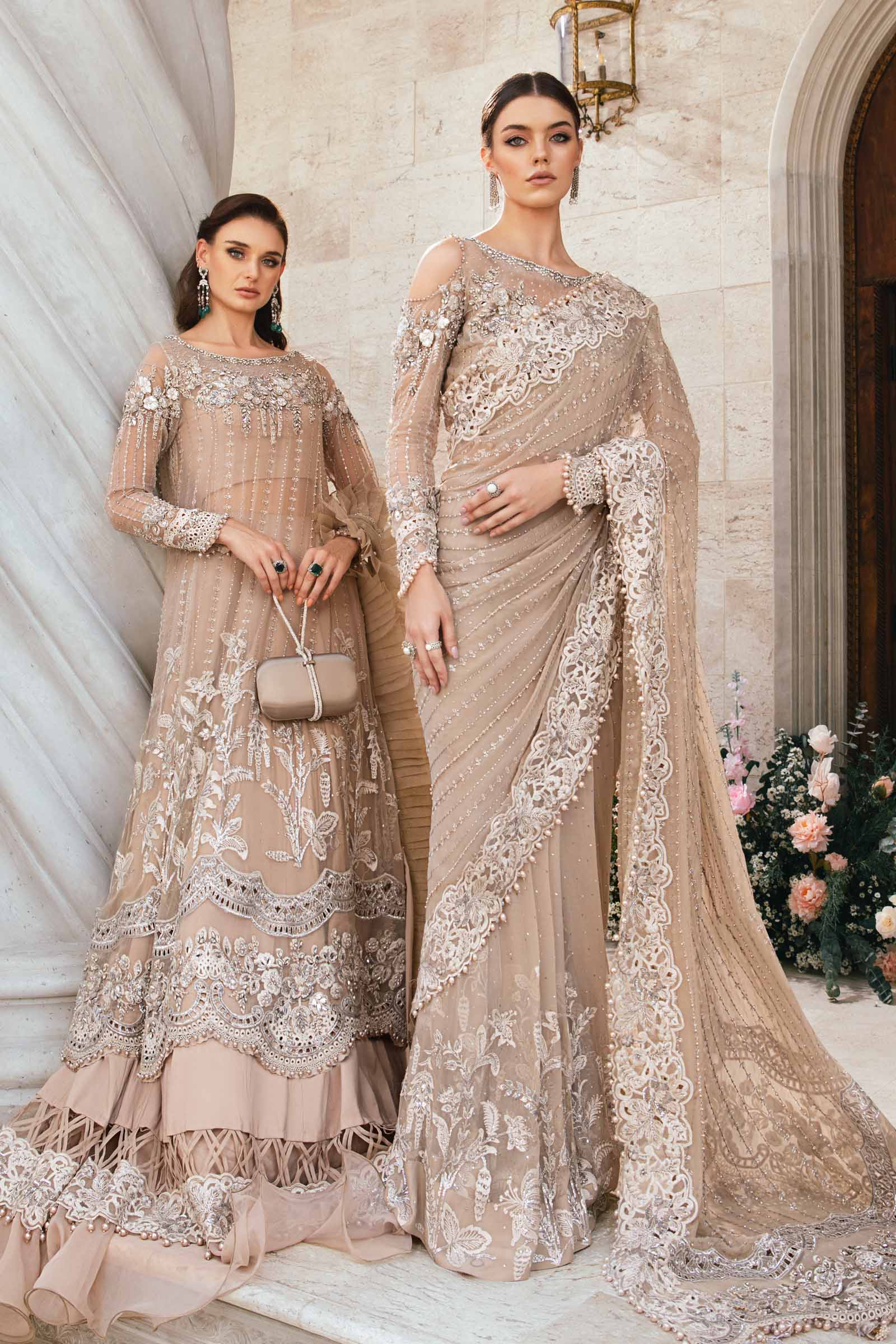 Unstitched Embroidered Saree | BD-2801 - Image 2