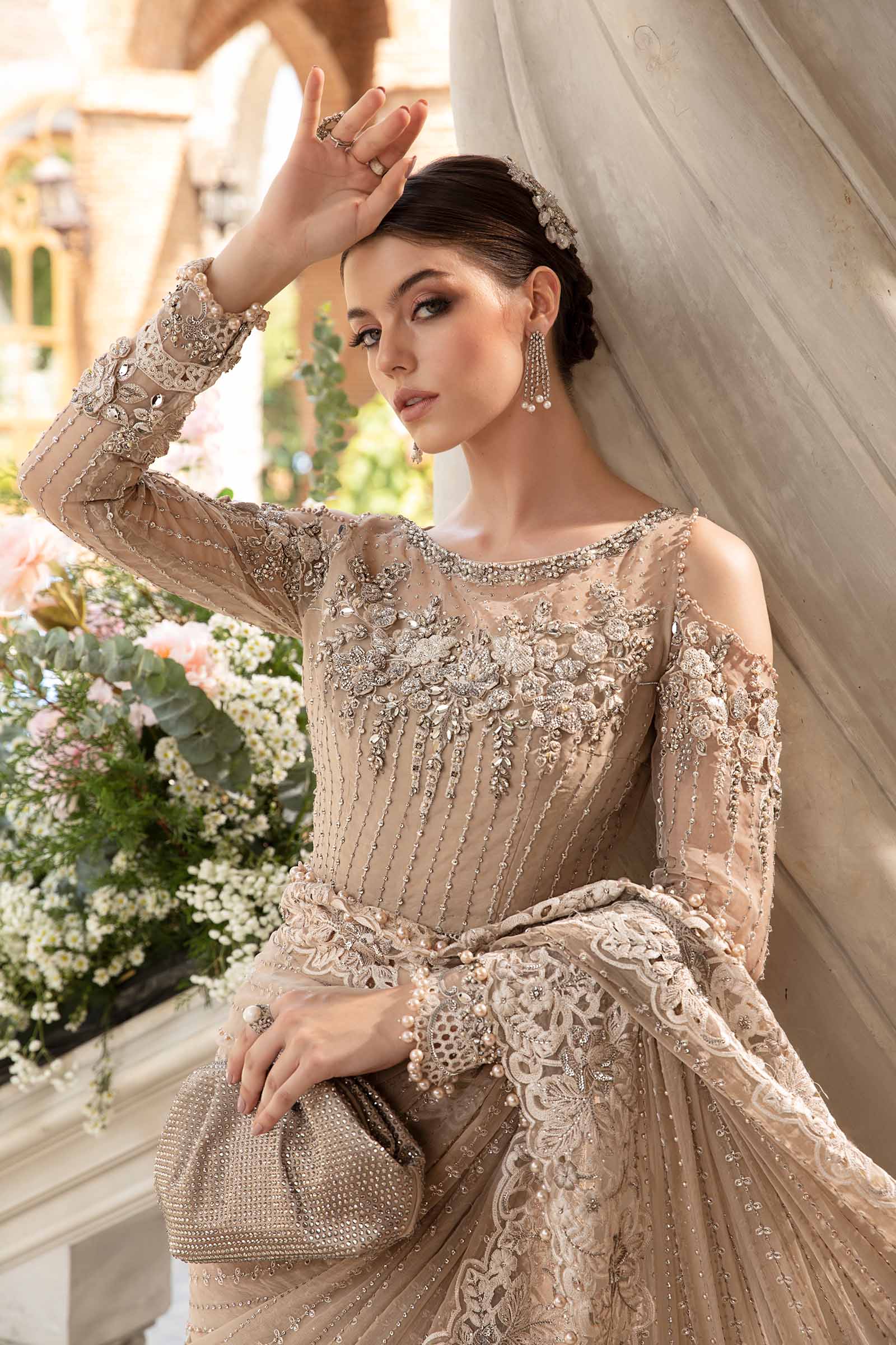 Unstitched Embroidered Saree | BD-2801 - Image 3