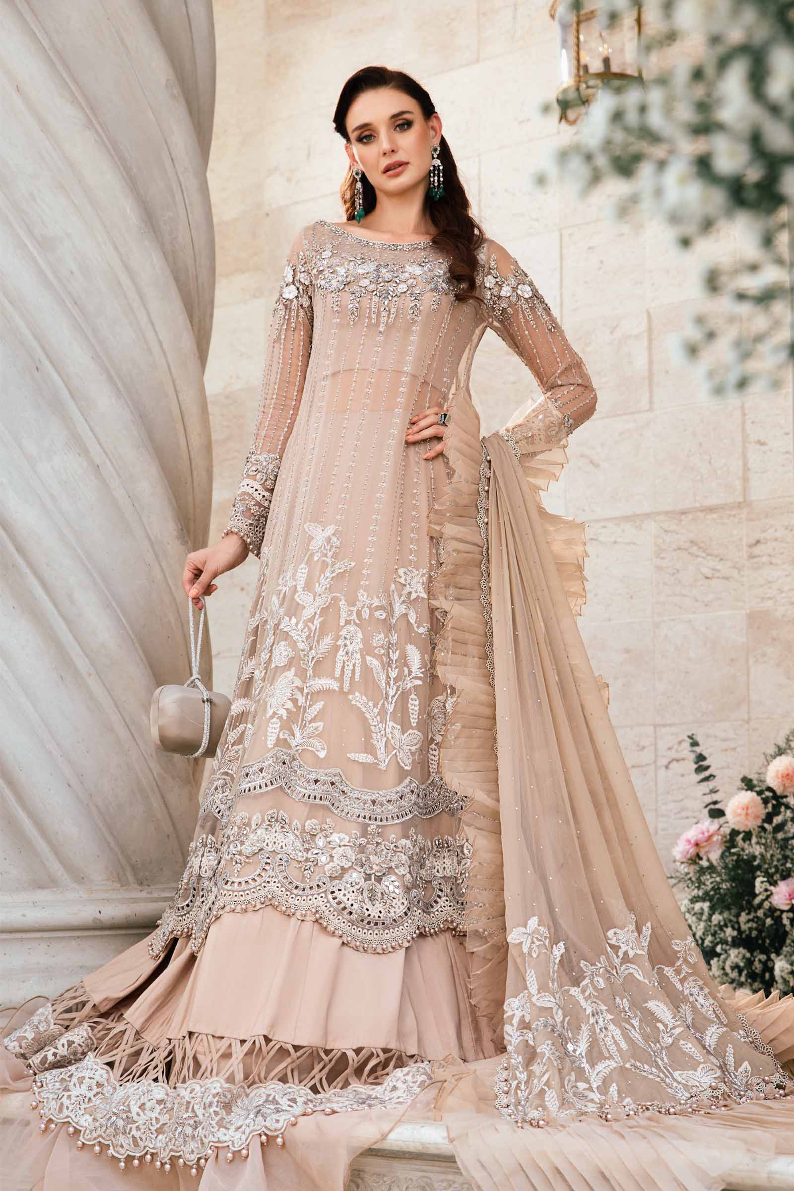 Unstitched Embroidered Saree | BD-2801 - Image 7