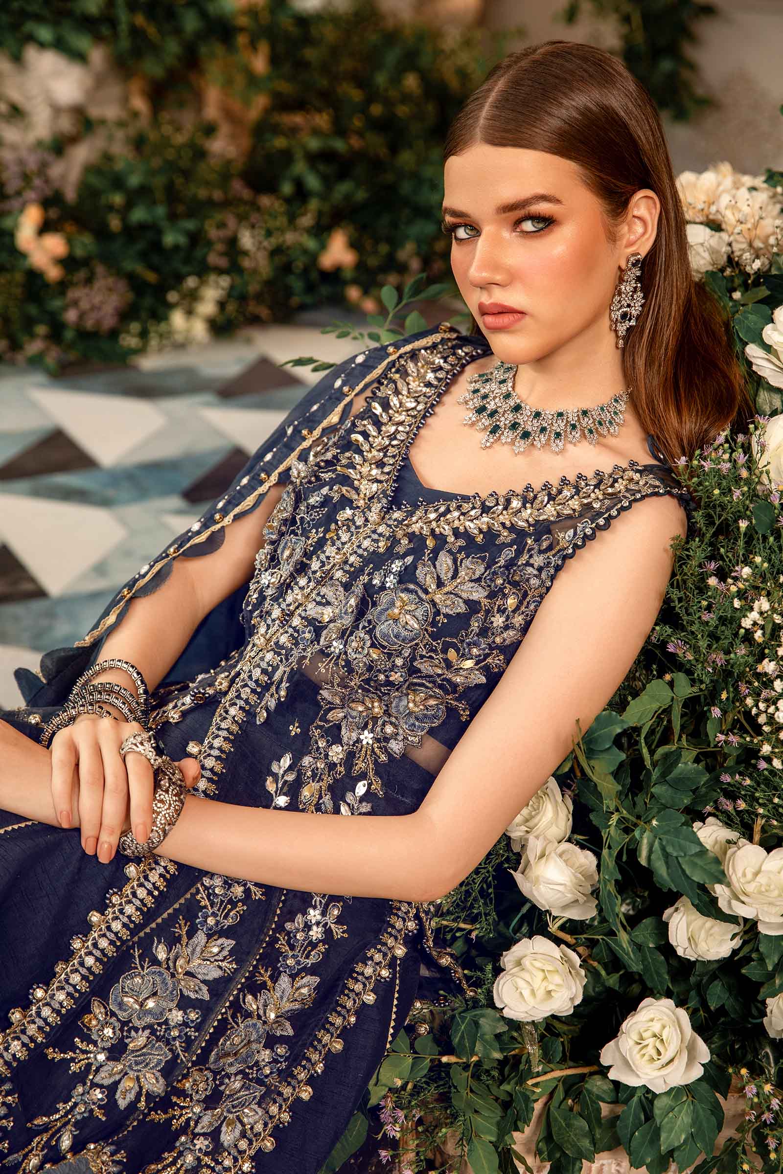 3 Piece Unstitched Embroidered Organza Suit | BD-2901 - Image 11
