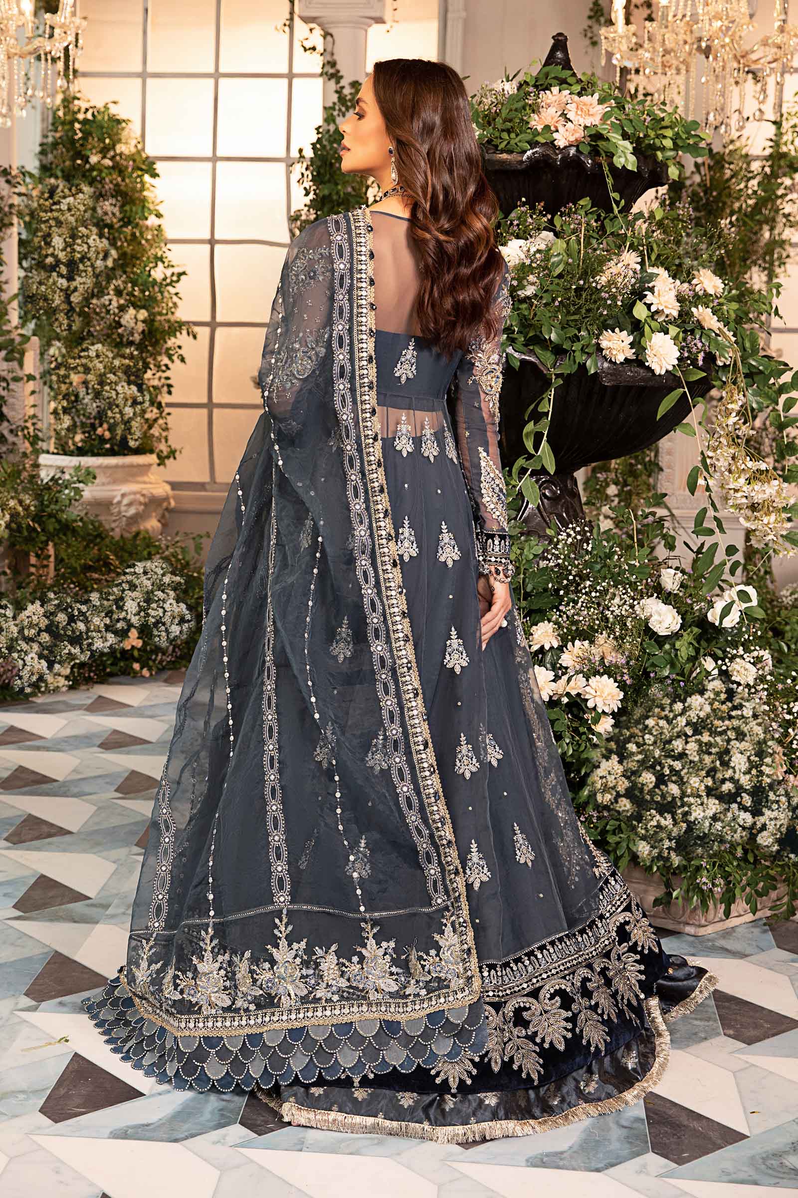 3 Piece Unstitched Embroidered Organza Suit | BD-2901 - Image 14