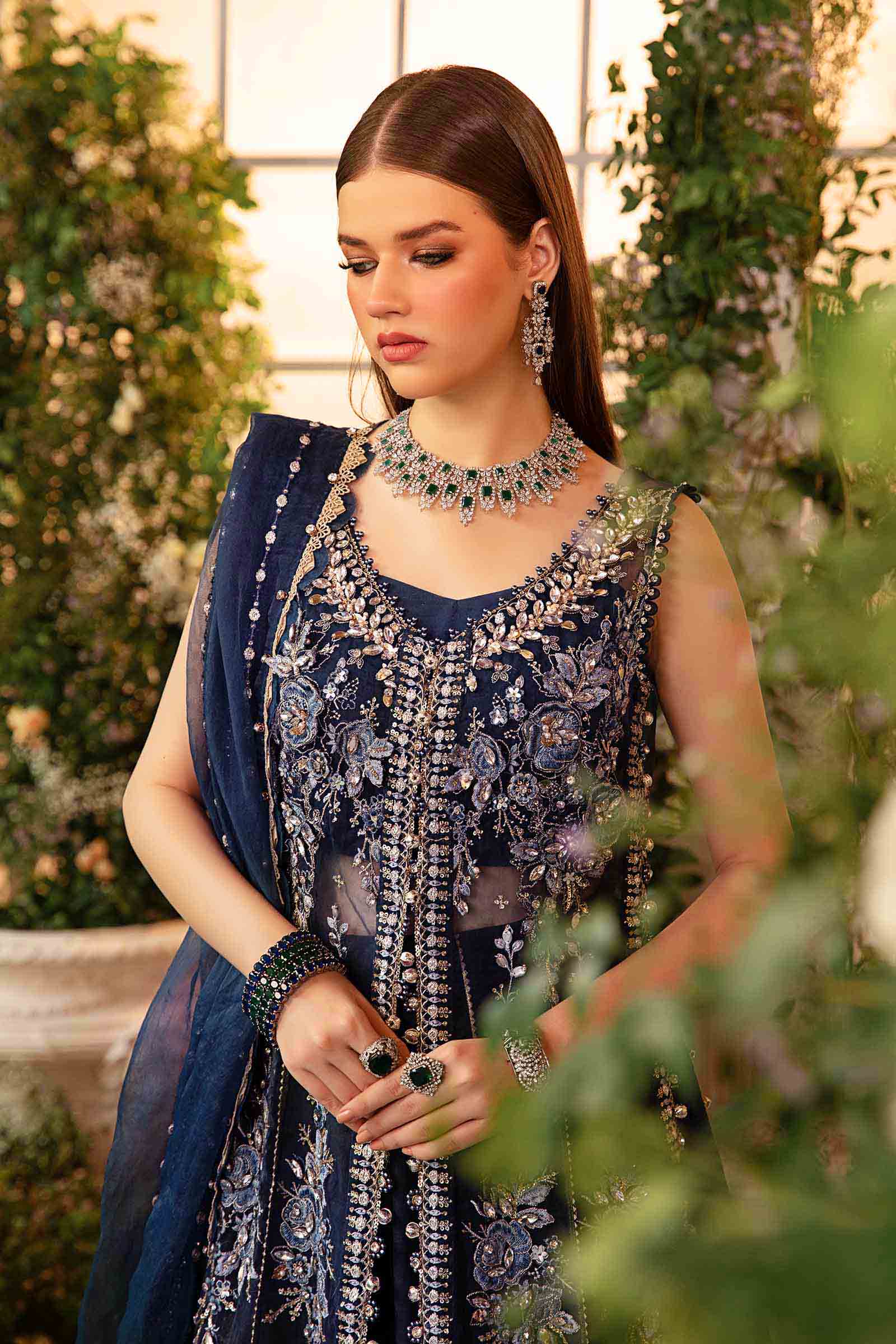 3 Piece Unstitched Embroidered Organza Suit | BD-2901 - Image 2