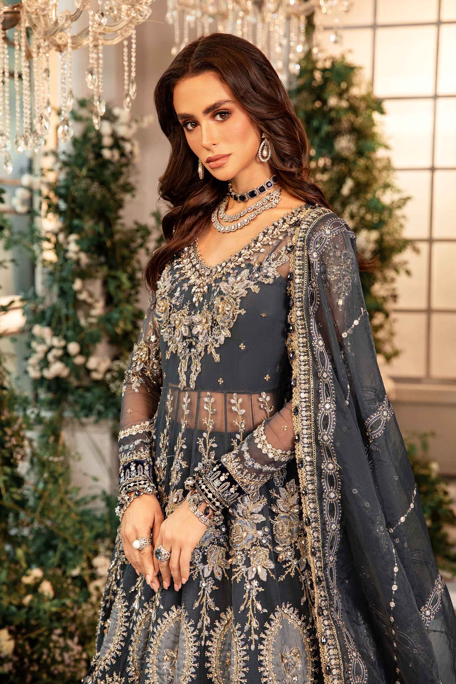 3 Piece Unstitched Embroidered Organza Suit | BD-2901 - Image 3
