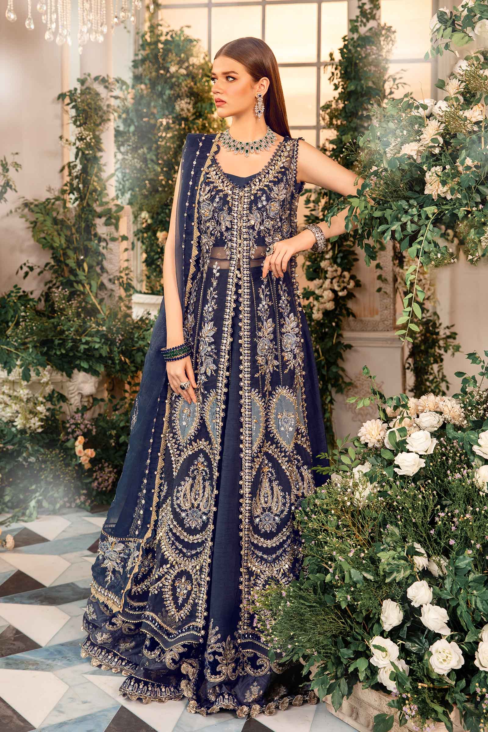 3 Piece Unstitched Embroidered Organza Suit | BD-2901 - Image 6