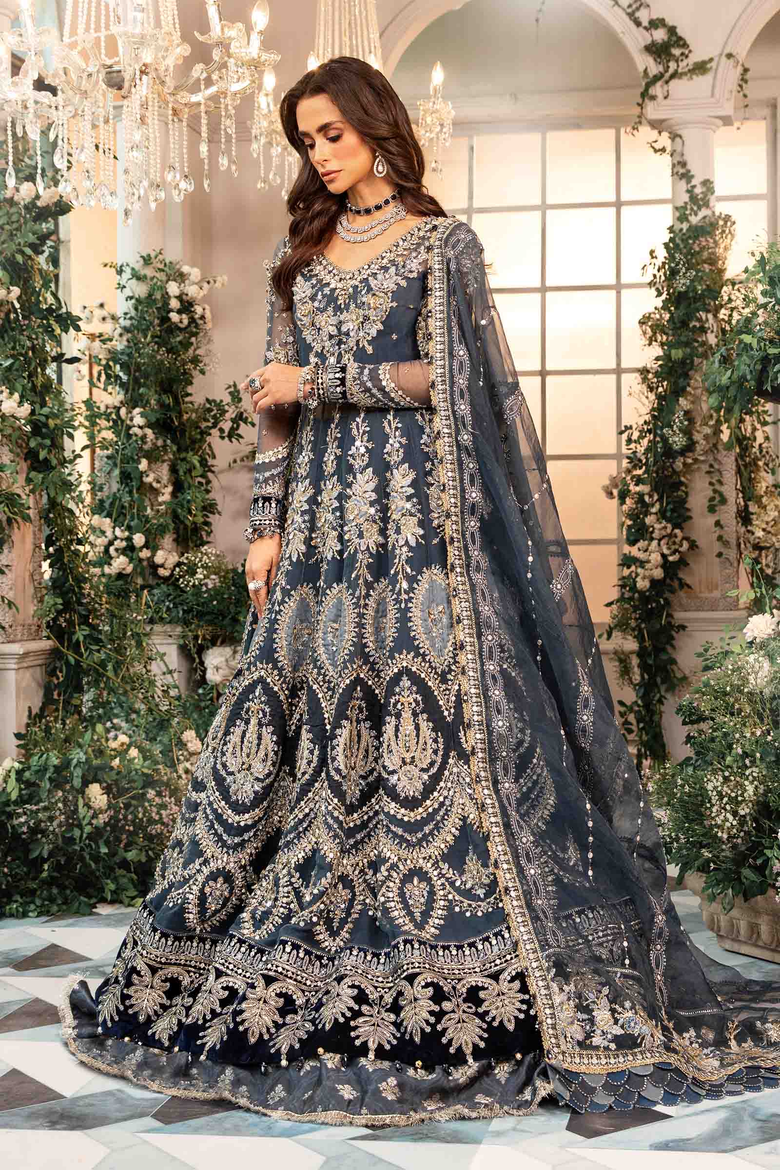 3 Piece Unstitched Embroidered Organza Suit | BD-2901 - Image 7