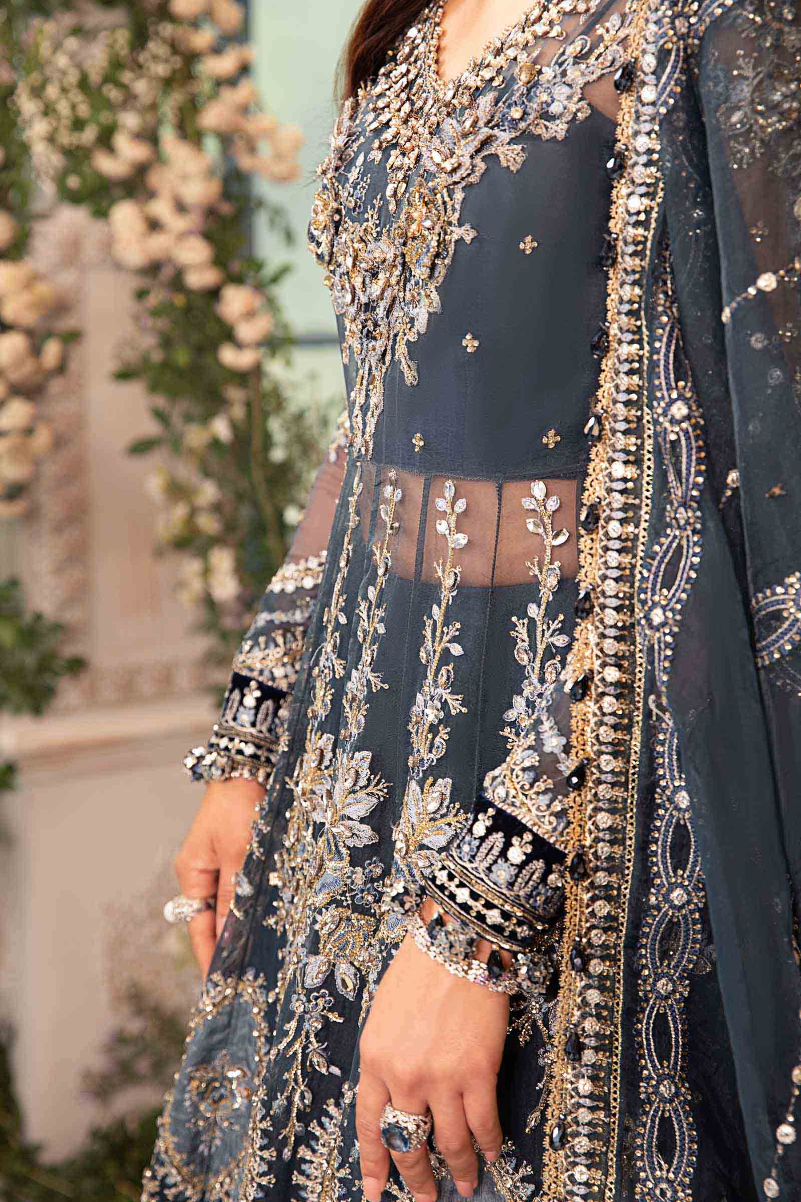 3 Piece Unstitched Embroidered Organza Suit | BD-2901 - Image 8