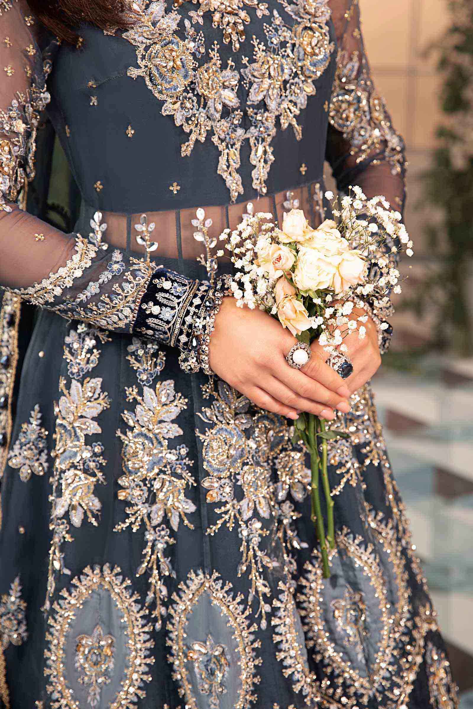 3 Piece Unstitched Embroidered Organza Suit | BD-2901 - Image 9