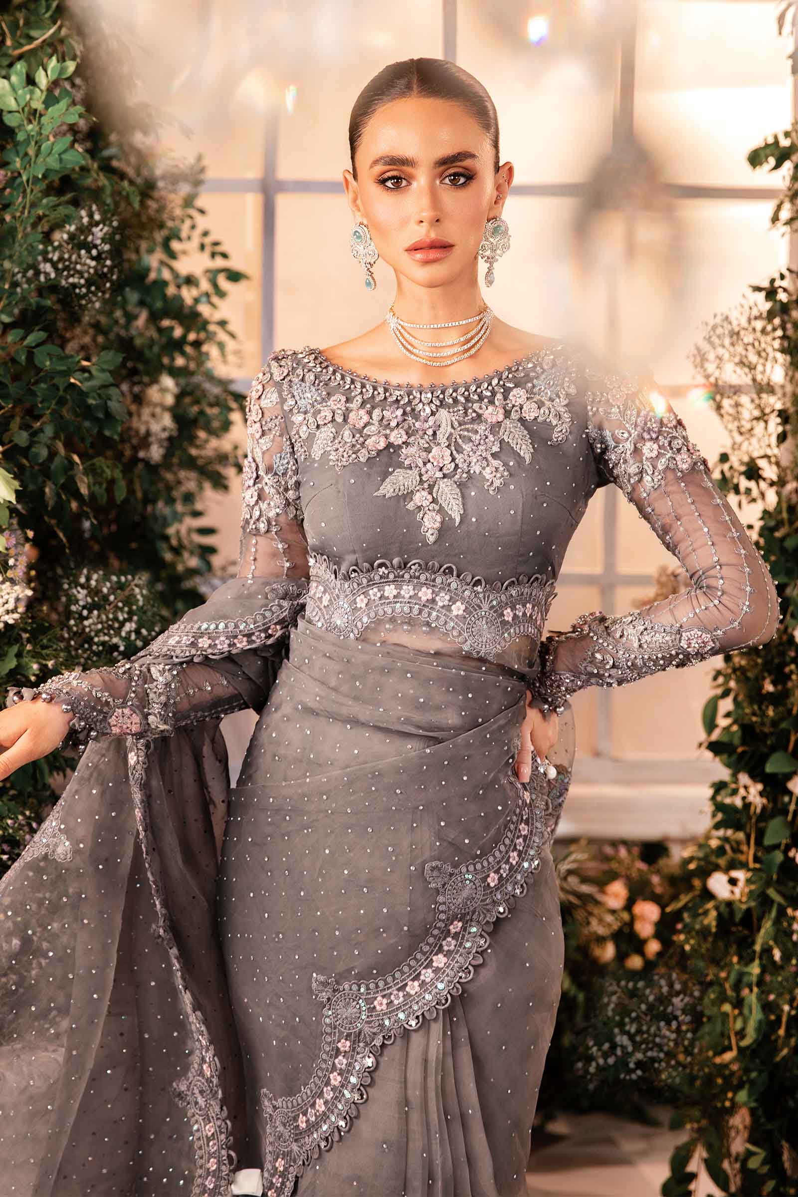 3 Piece Unstitched Embroidered Organza Suit | BD-2902 - Image 3