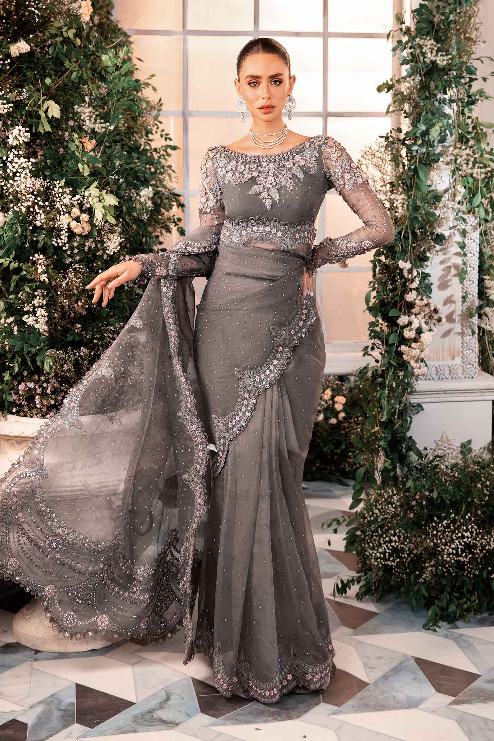 3 Piece Unstitched Embroidered Organza Suit | BD-2902 - Image 5