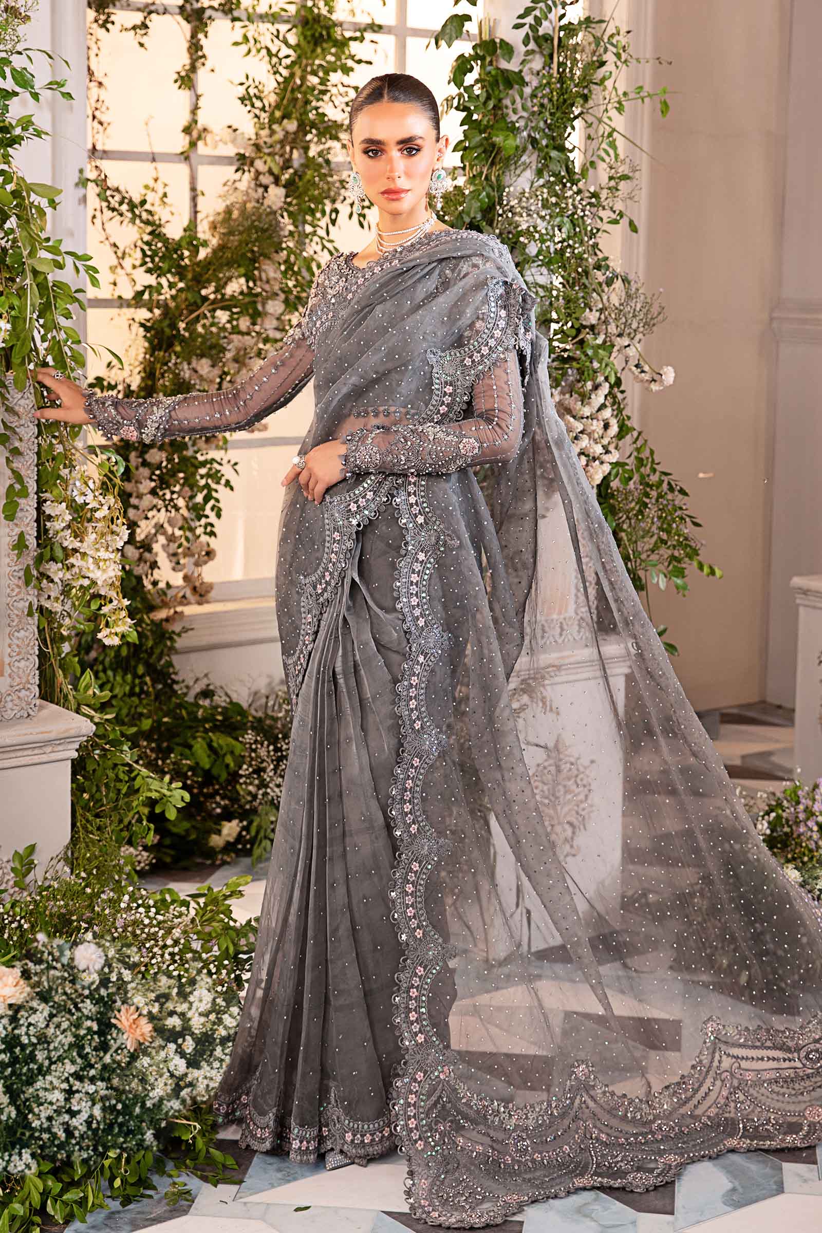 3 Piece Unstitched Embroidered Organza Suit | BD-2902 - Image 6