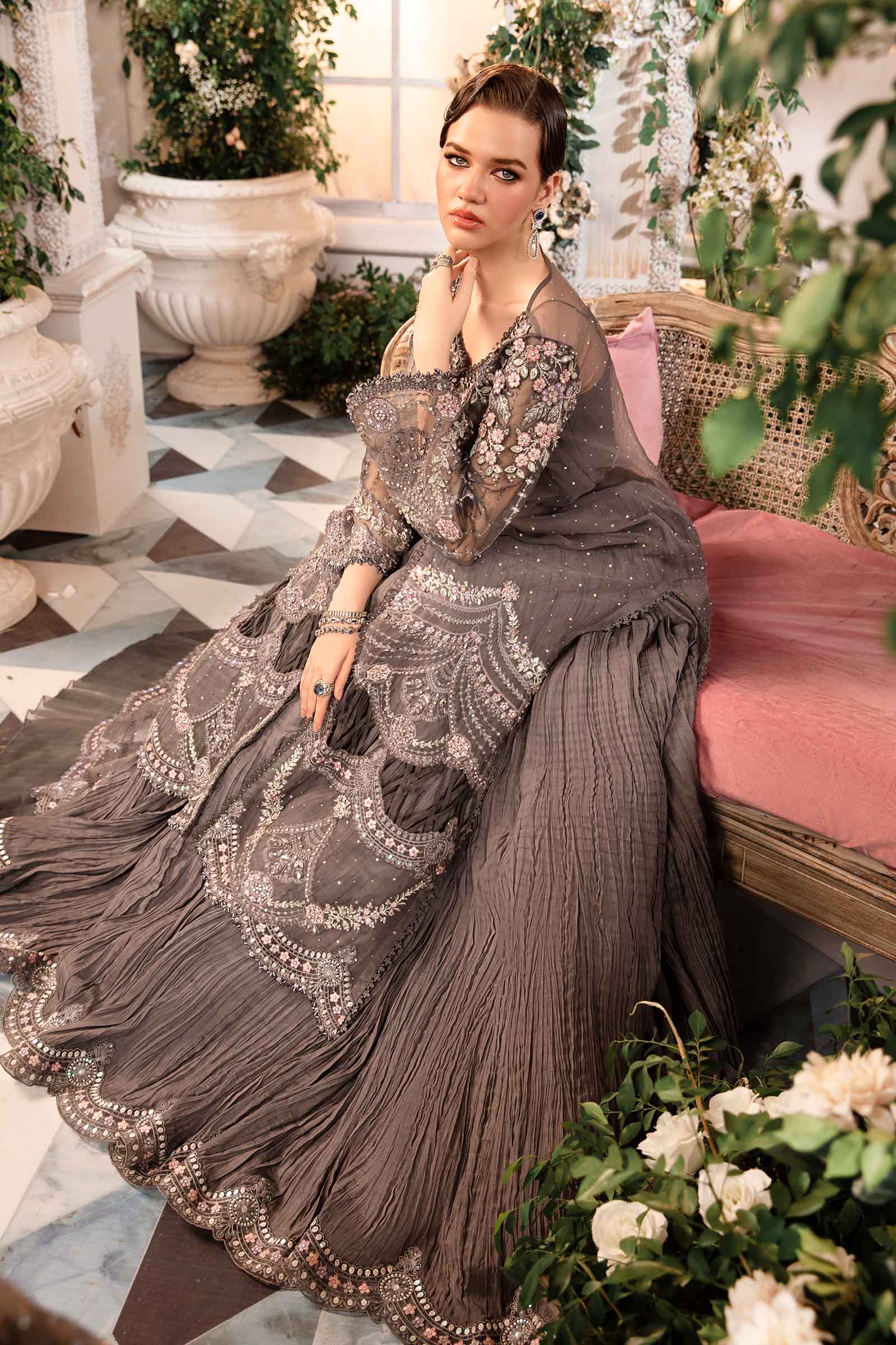 3 Piece Unstitched Embroidered Organza Suit | BD-2902 - Image 7
