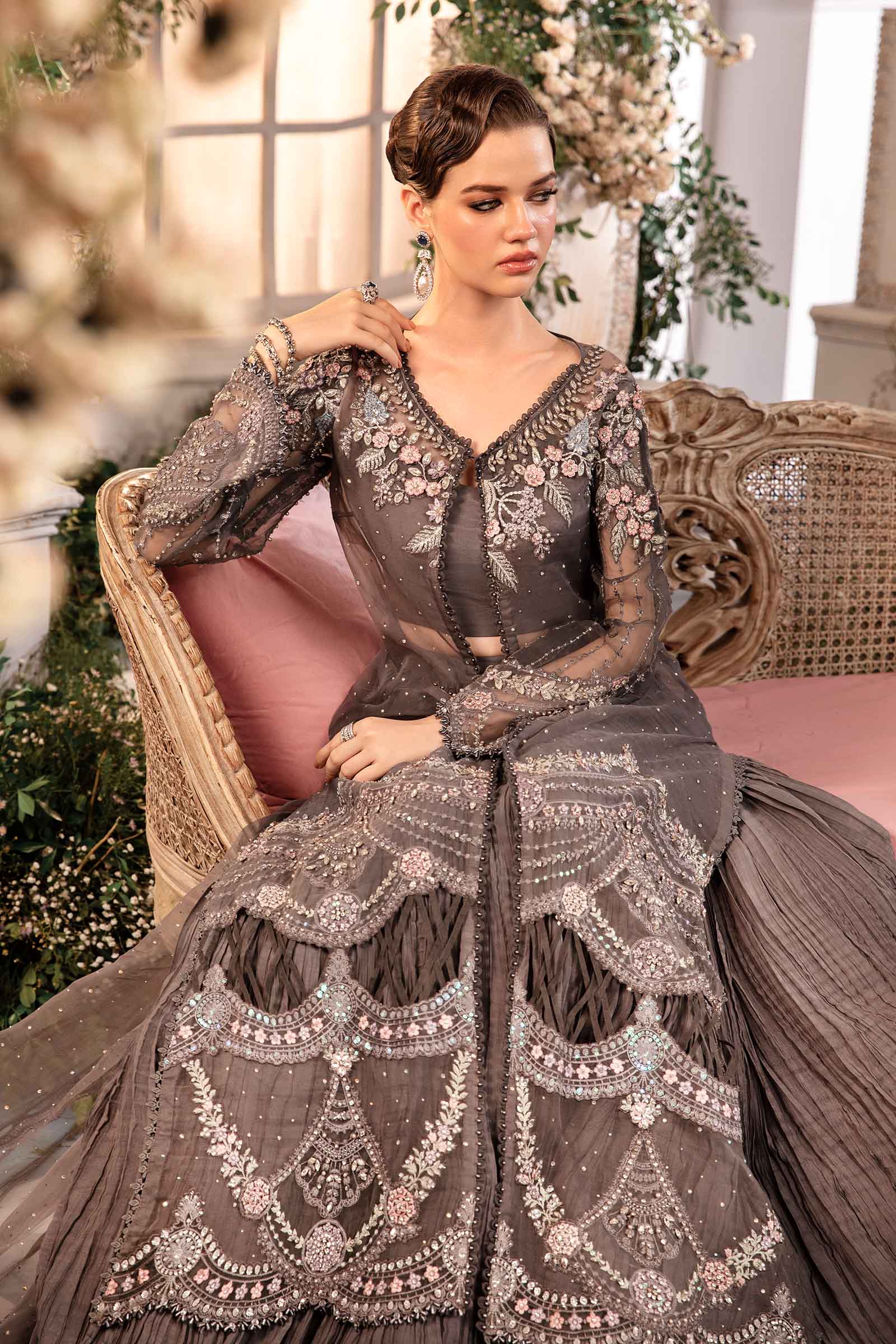 3 Piece Unstitched Embroidered Organza Suit | BD-2902 - Image 8