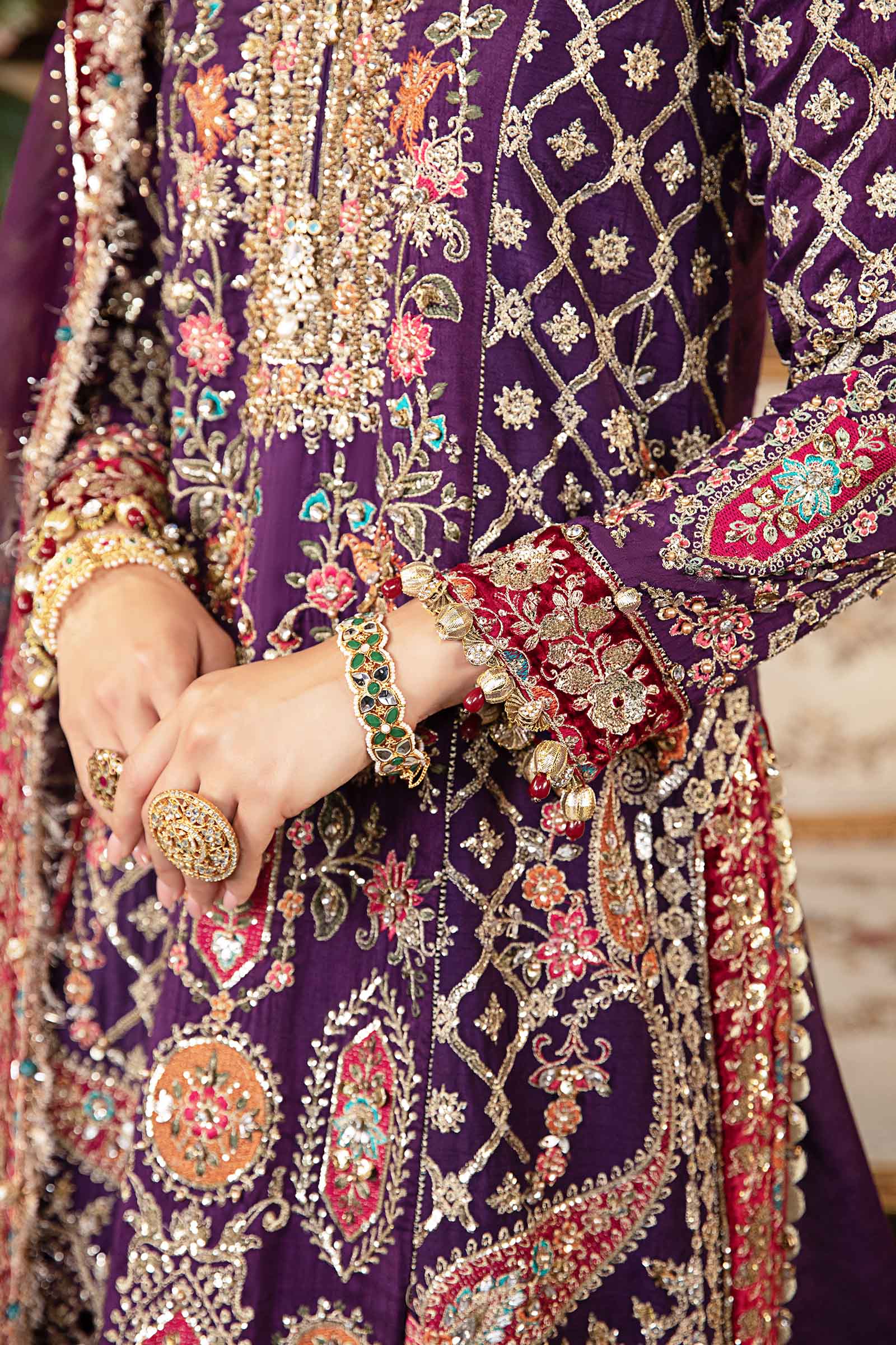 3 Piece Unstitched Embroidered Raw Silk Suit | BD-2903 - Image 5