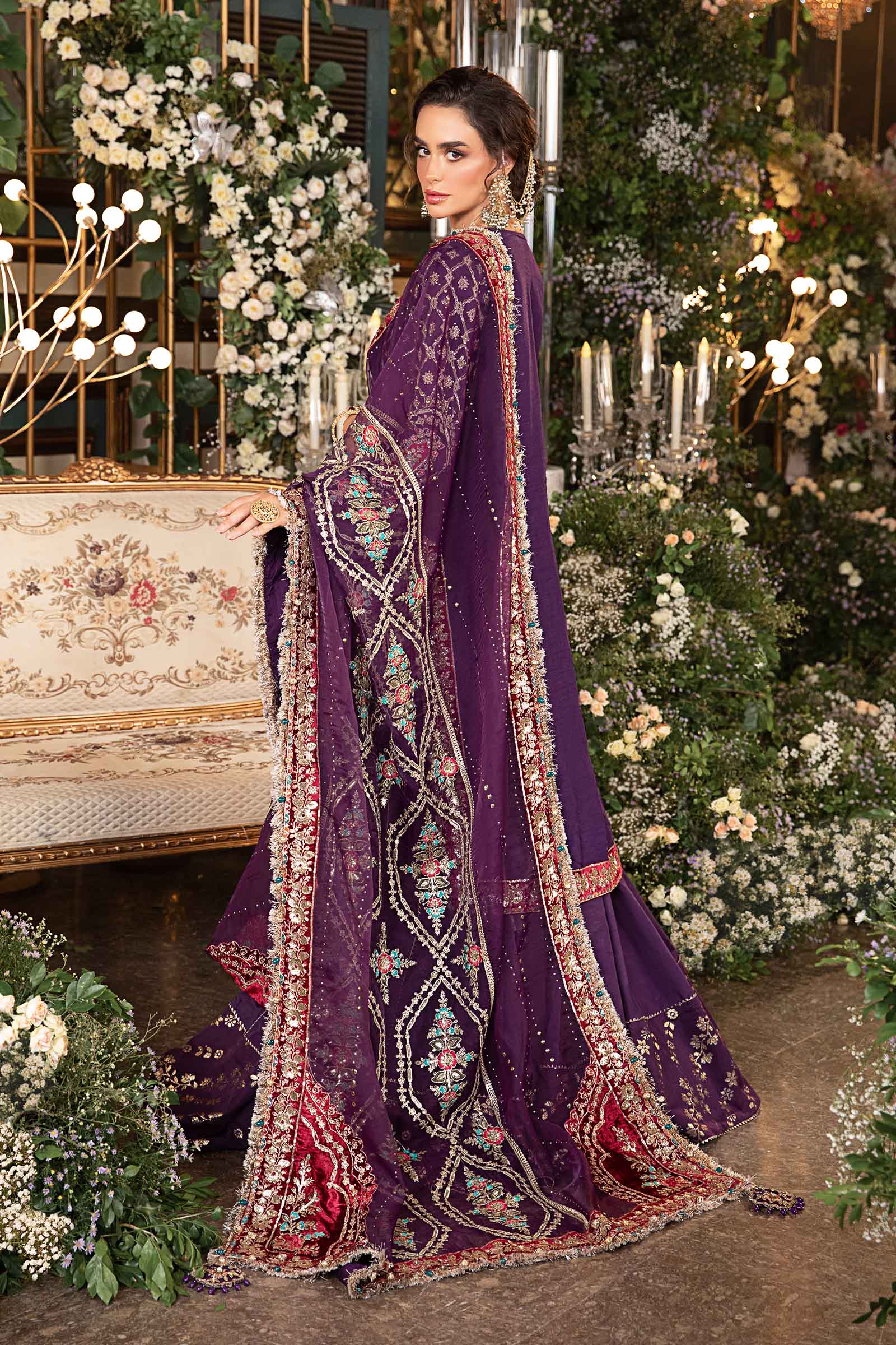 3 Piece Unstitched Embroidered Raw Silk Suit | BD-2903 - Image 8