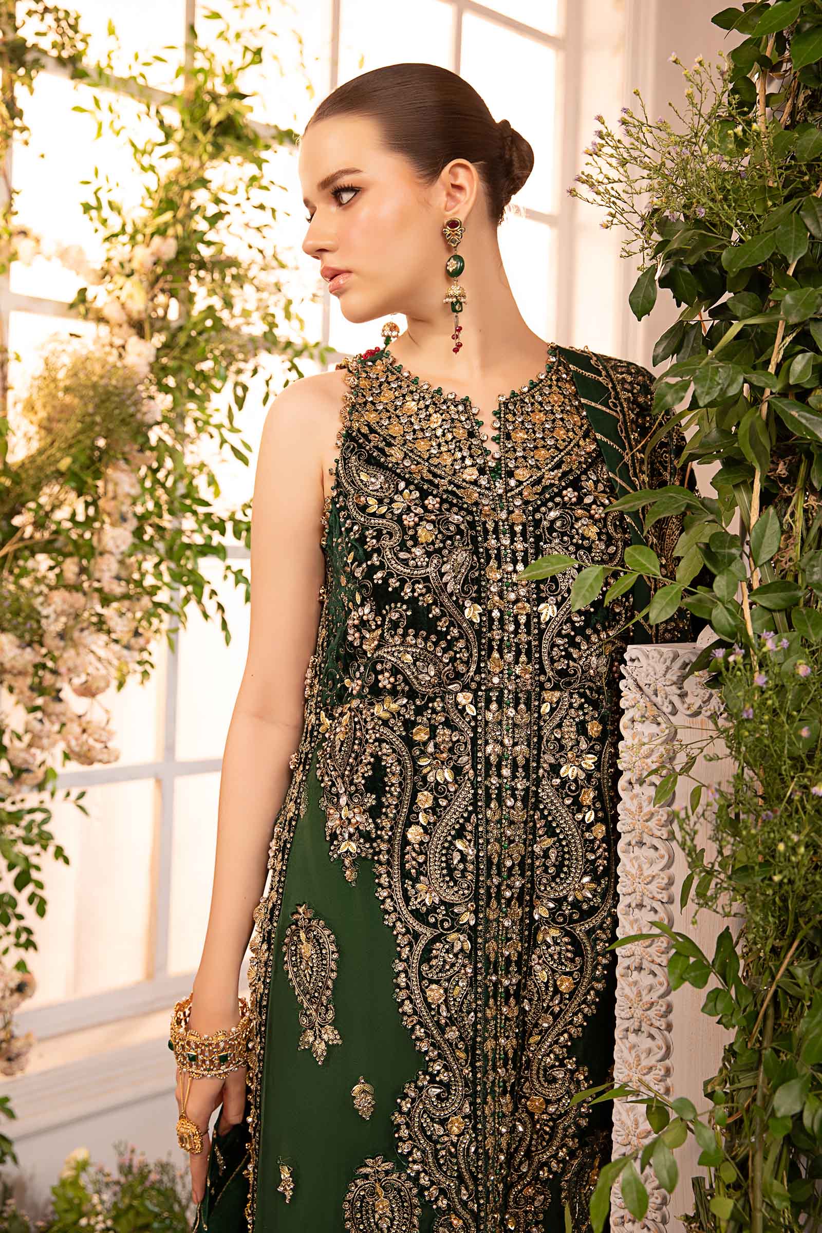 3 Piece Unstitched Embroidered Organza Suit | BD-2904 - Image 2