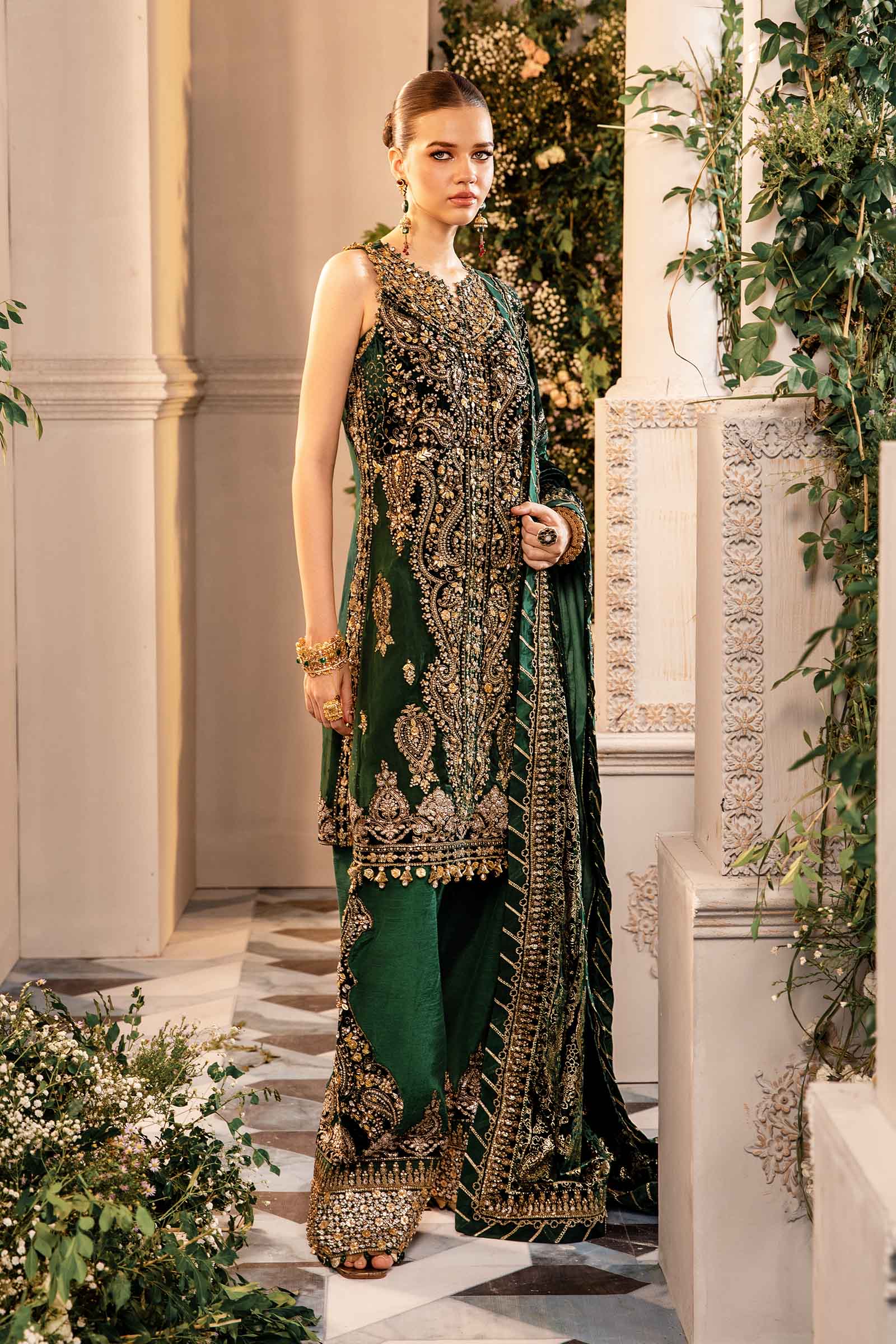 3 Piece Unstitched Embroidered Organza Suit | BD-2904 - Image 8
