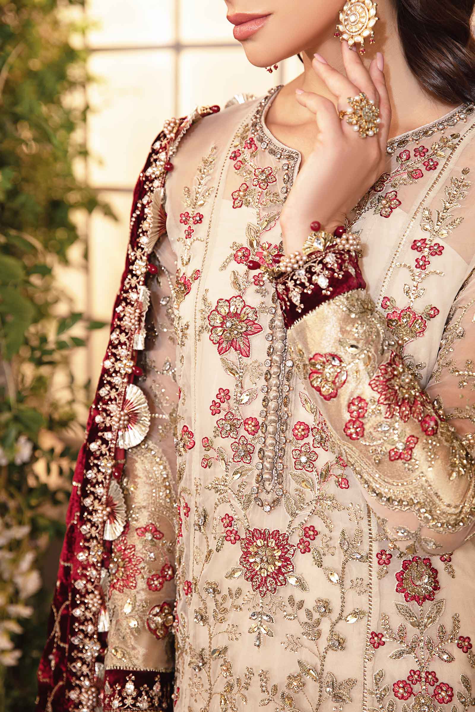 3 Piece Unstitched Embroidered Organza Suit | BD-2905 - Image 3