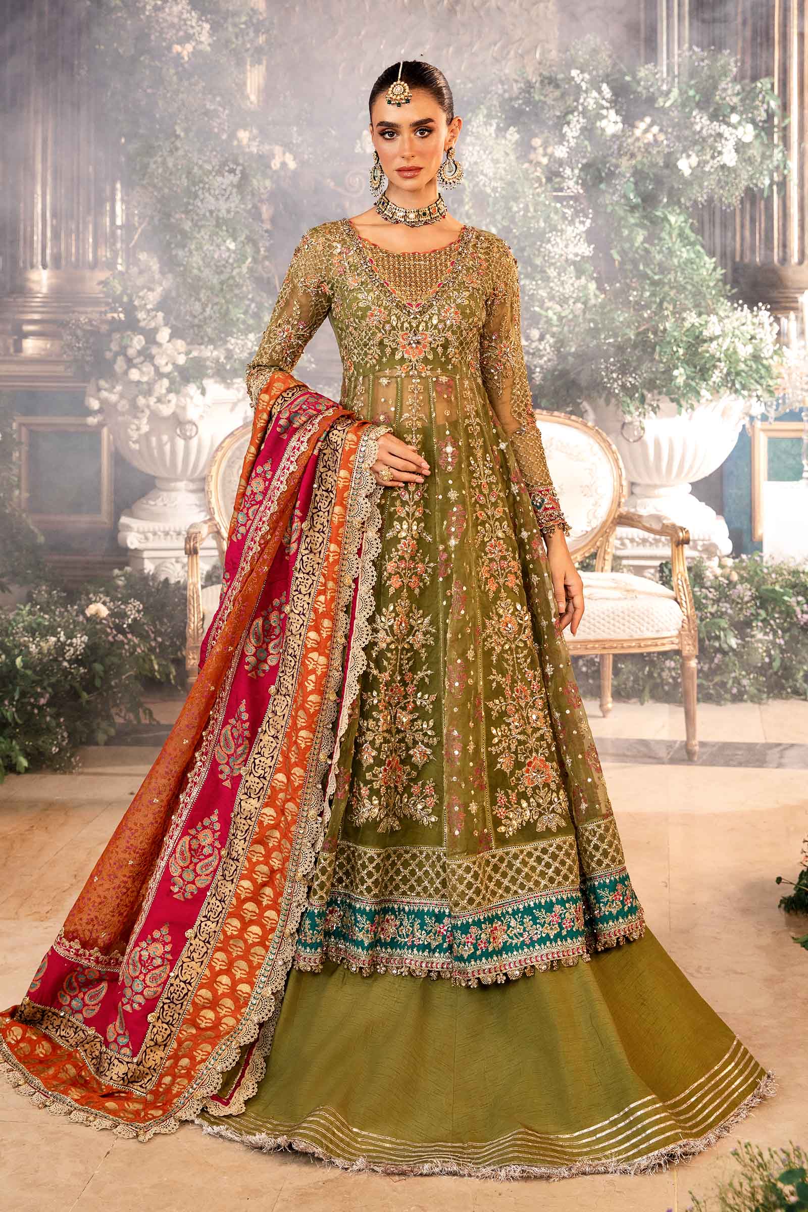 3 Piece Unstitched Embroidered Organza Suit | BD-2906 - Image 2