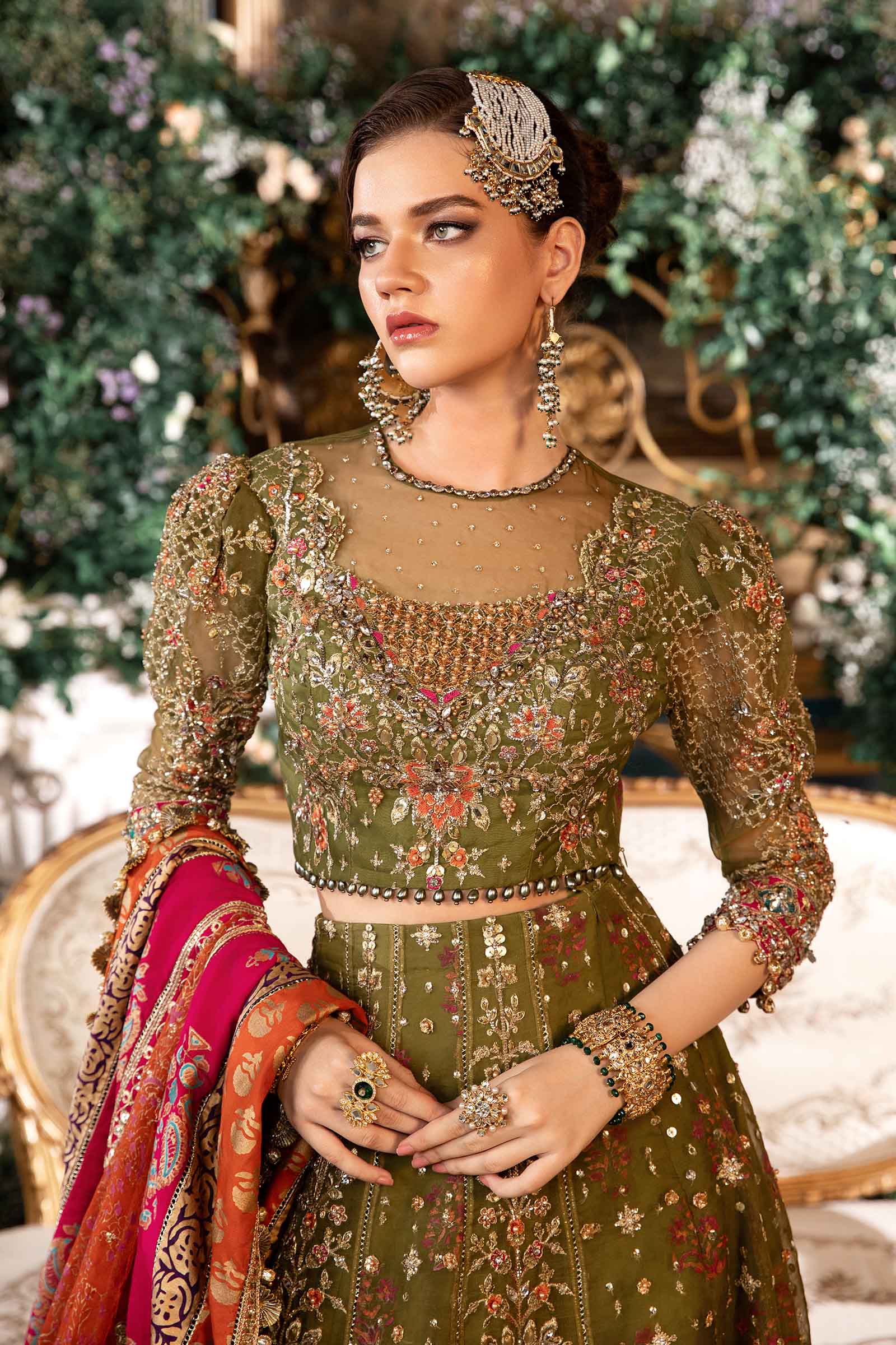 3 Piece Unstitched Embroidered Organza Suit | BD-2906 - Image 3