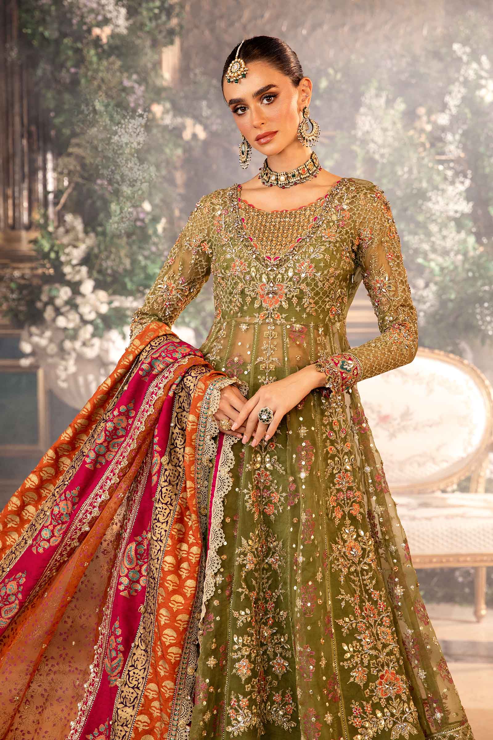 3 Piece Unstitched Embroidered Organza Suit | BD-2906 - Image 4
