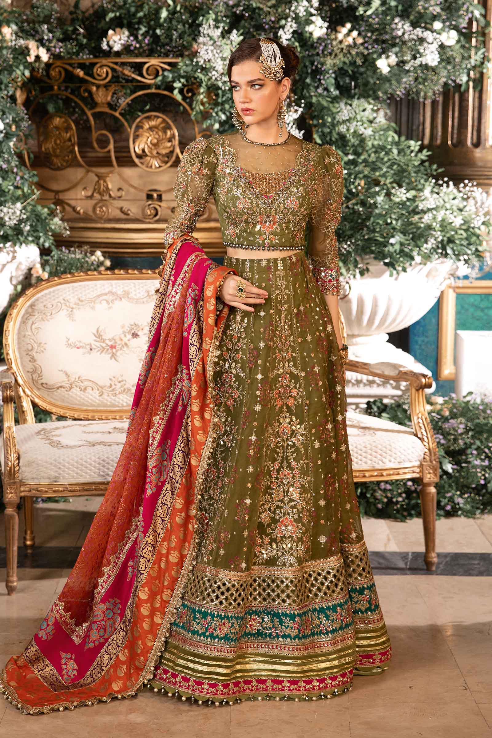 3 Piece Unstitched Embroidered Organza Suit | BD-2906 - Image 5
