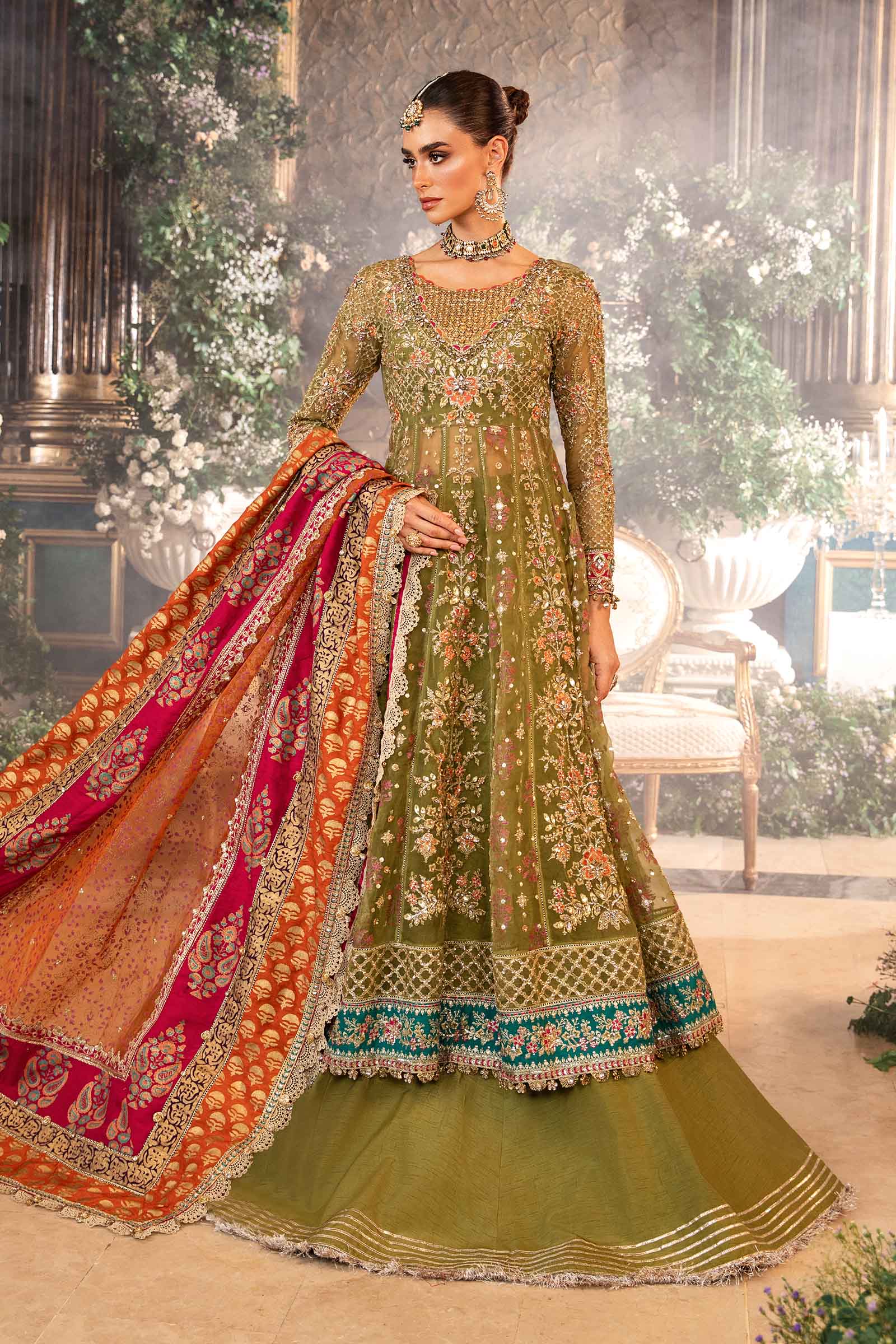 3 Piece Unstitched Embroidered Organza Suit | BD-2906 - Image 6