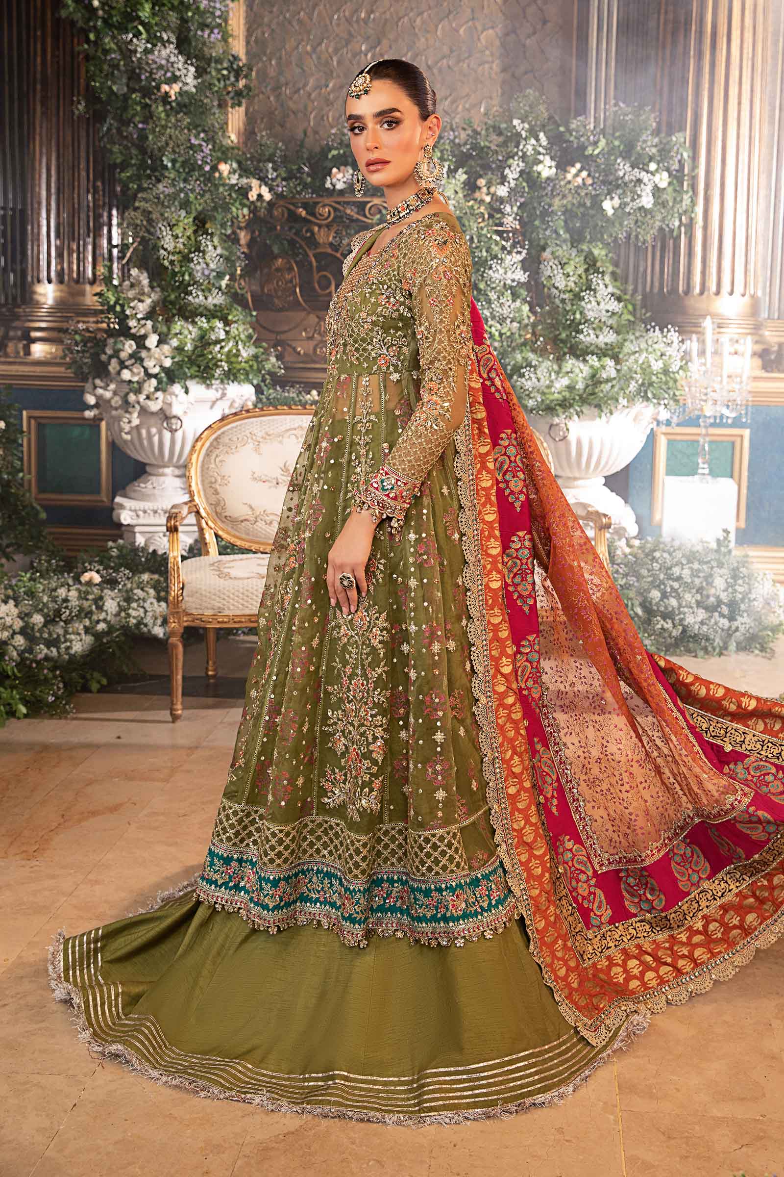 3 Piece Unstitched Embroidered Organza Suit | BD-2906 - Image 7