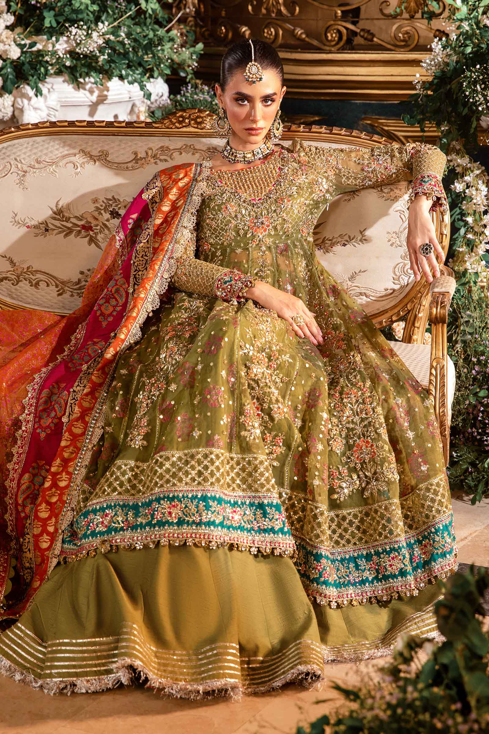 3 Piece Unstitched Embroidered Organza Suit | BD-2906 - Image 9