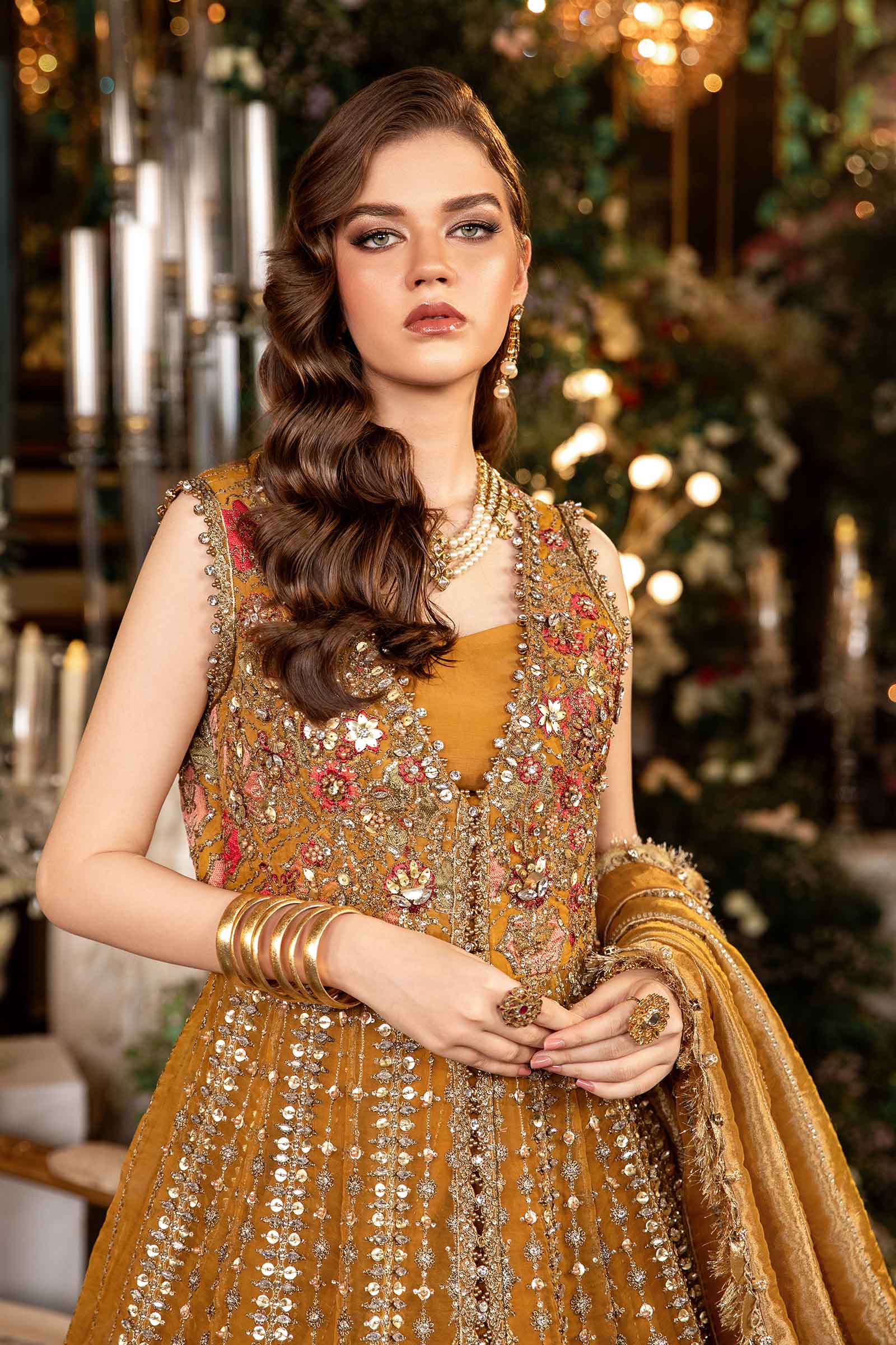 3 Piece Unstitched Embroidered Organza Suit | BD-2907 - Image 2