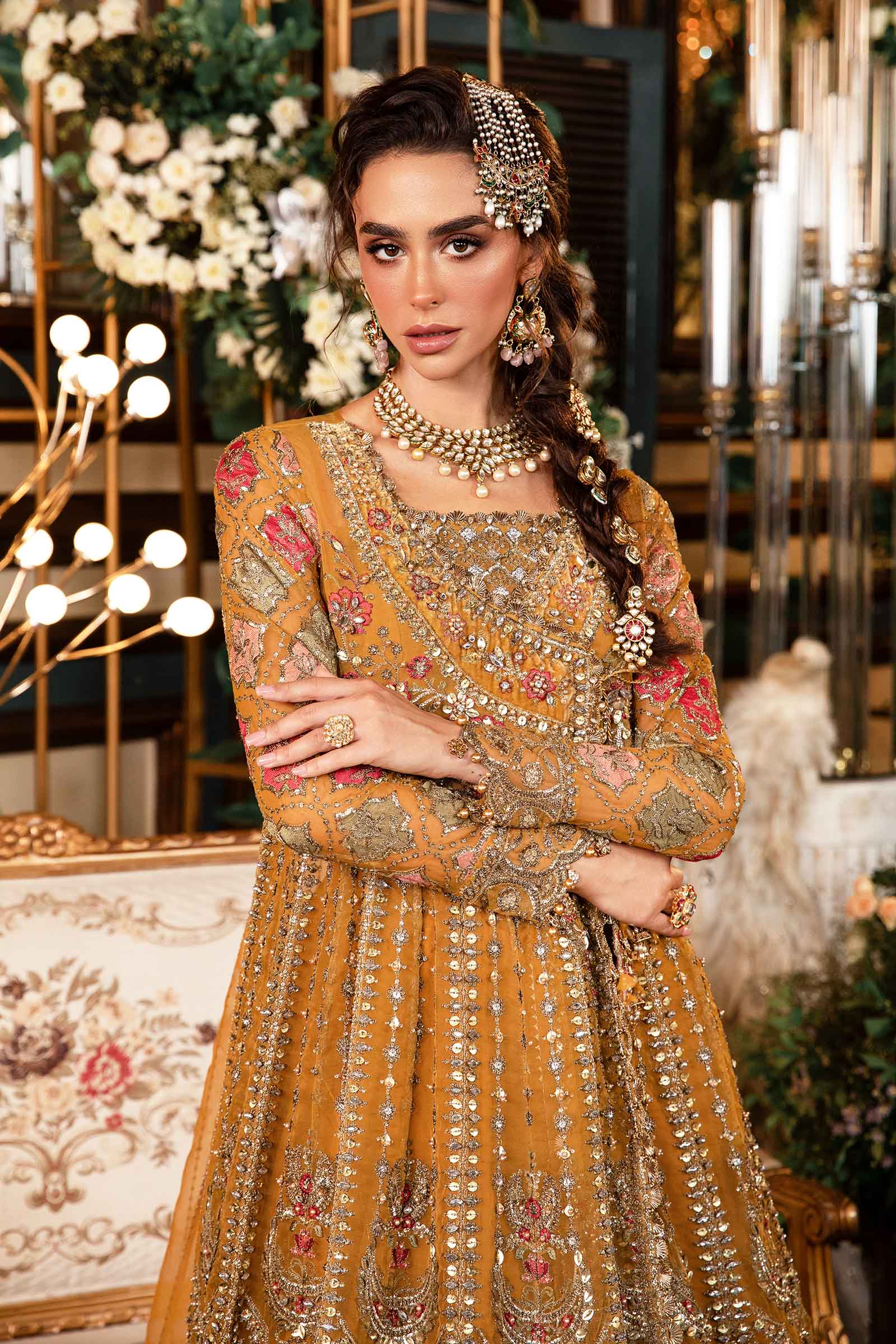 3 Piece Unstitched Embroidered Organza Suit | BD-2907 - Image 3