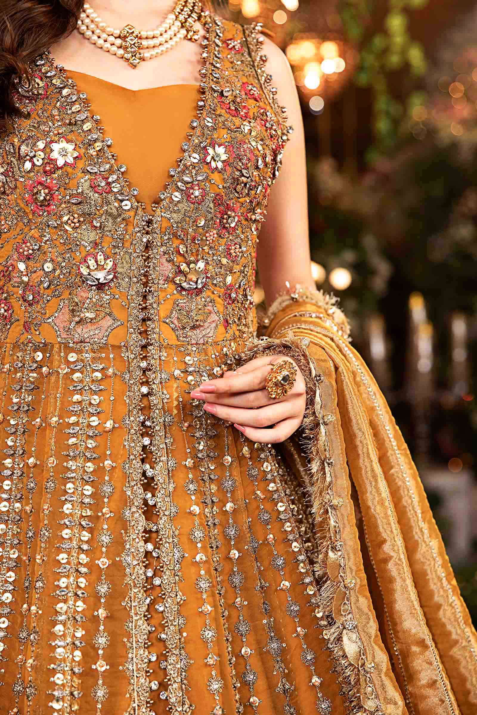 3 Piece Unstitched Embroidered Organza Suit | BD-2907 - Image 4