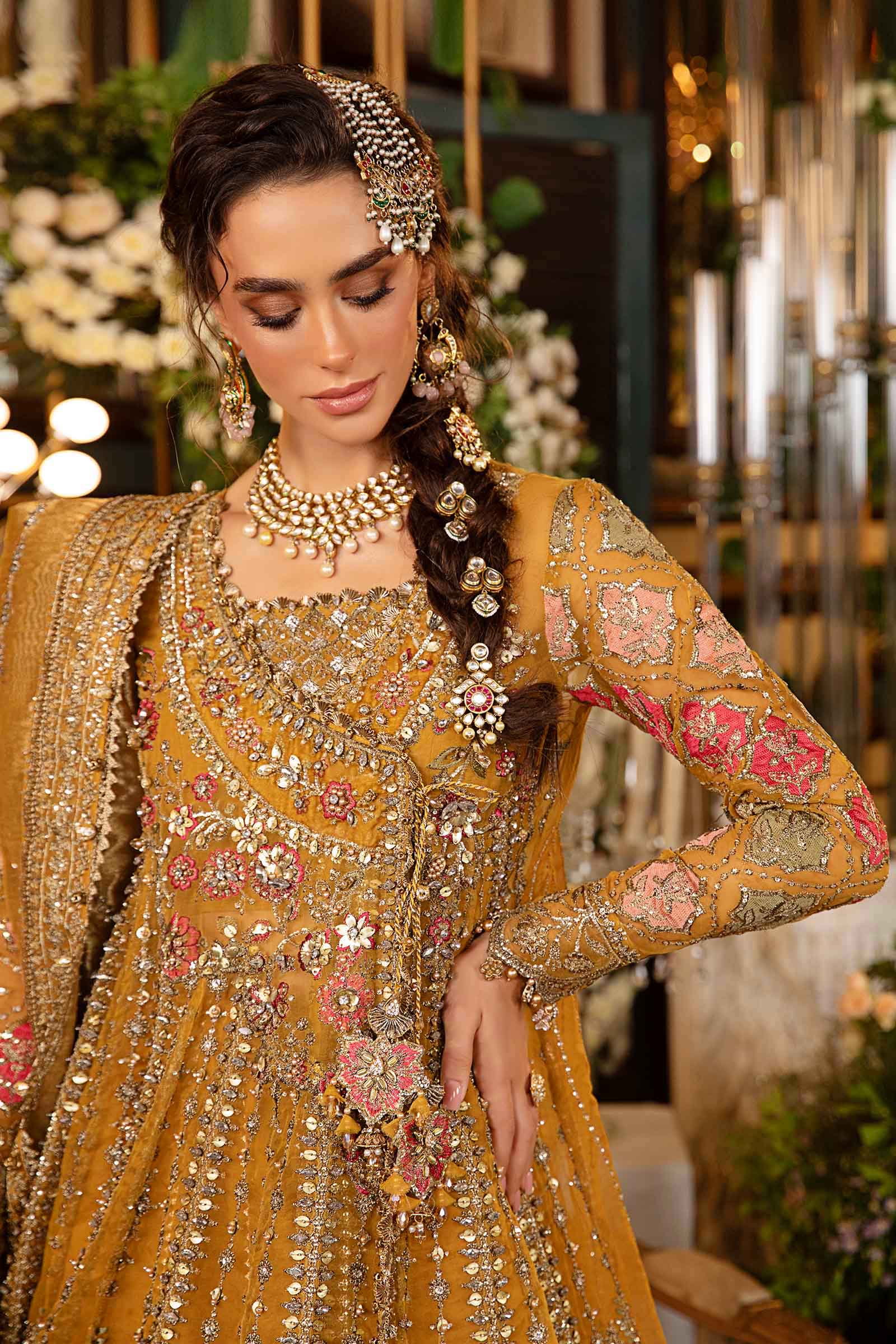 3 Piece Unstitched Embroidered Organza Suit | BD-2907 - Image 5