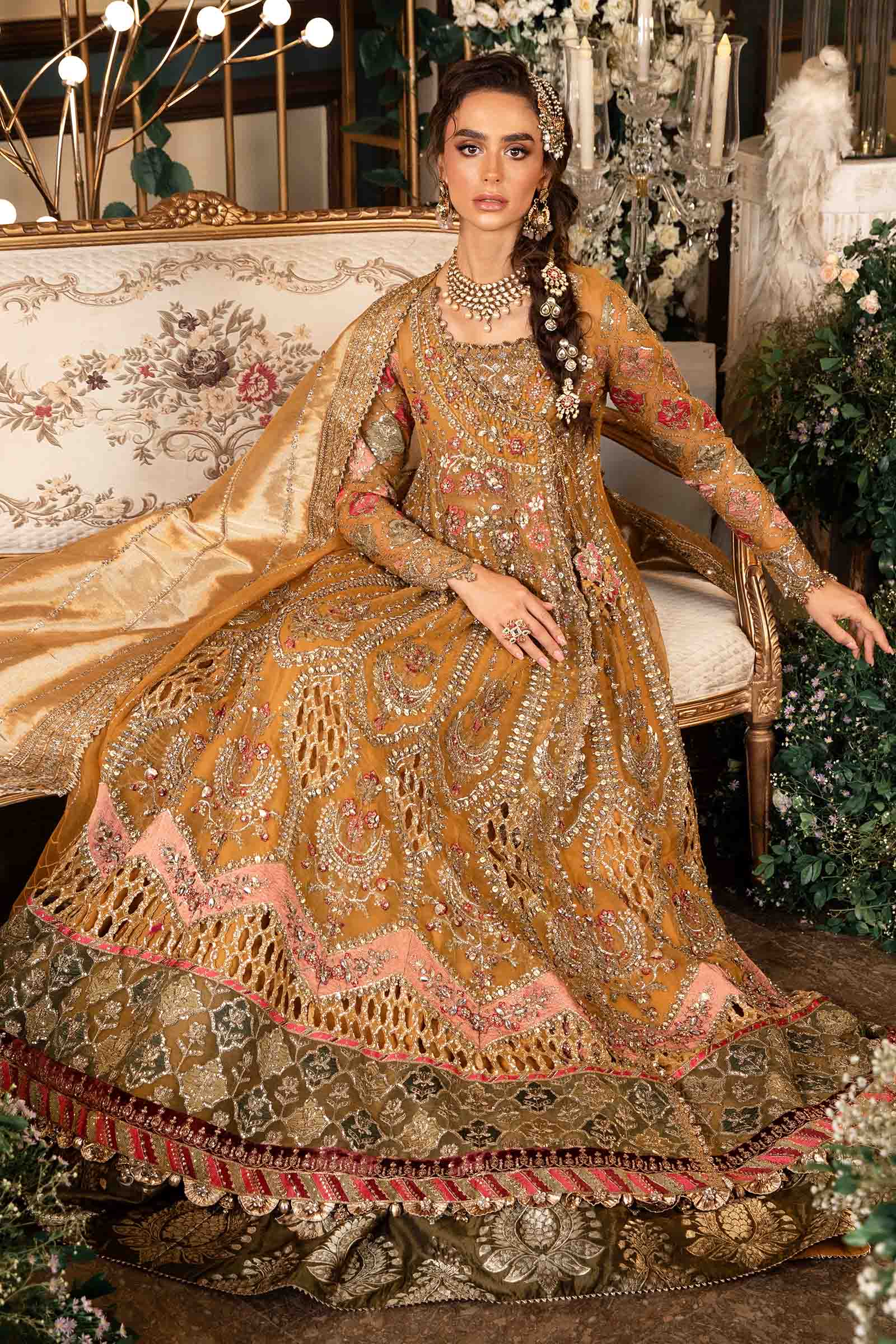 3 Piece Unstitched Embroidered Organza Suit | BD-2907 - Image 6