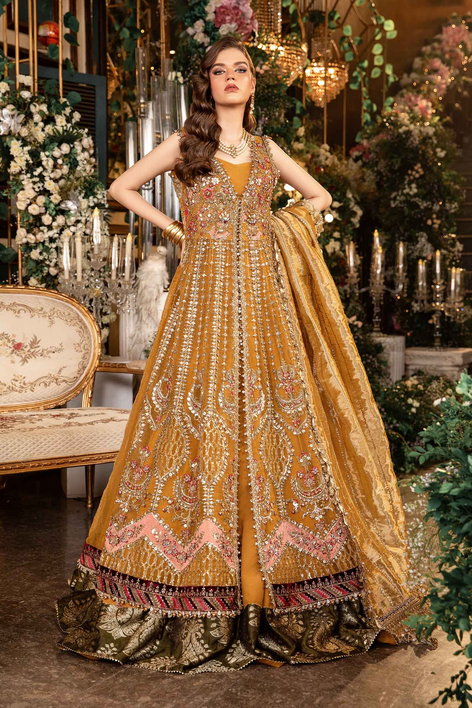 3 Piece Unstitched Embroidered Organza Suit | BD-2907 - Image 7