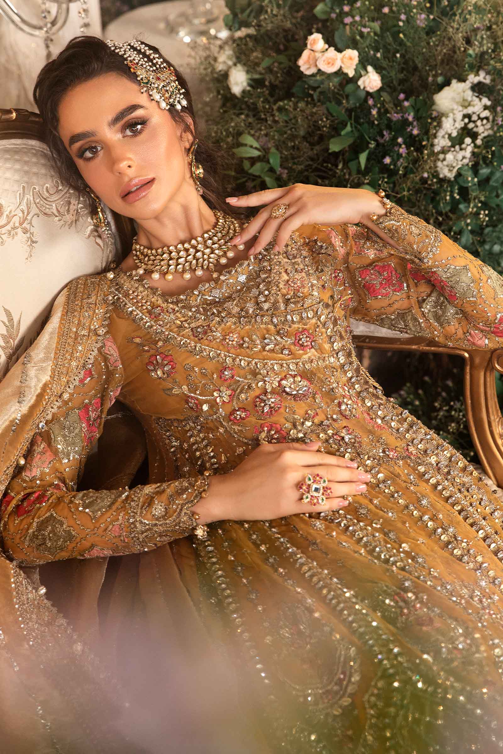 3 Piece Unstitched Embroidered Organza Suit | BD-2907 - Image 9