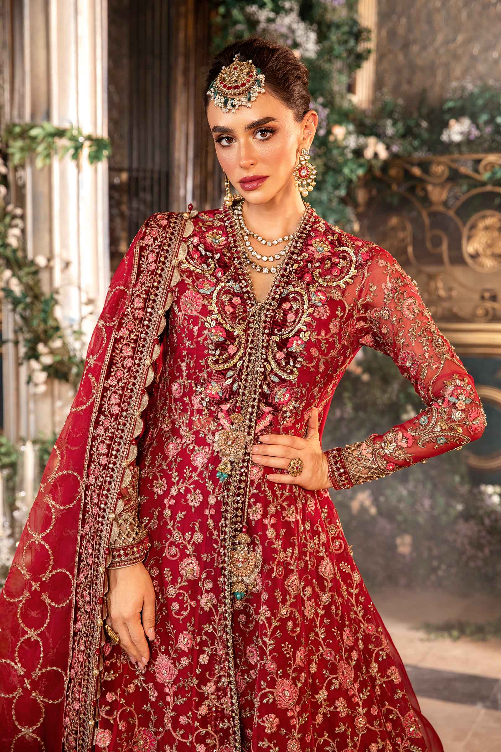 3 Piece Unstitched Embroidered Organza Suit | BD-2908 - Image 2