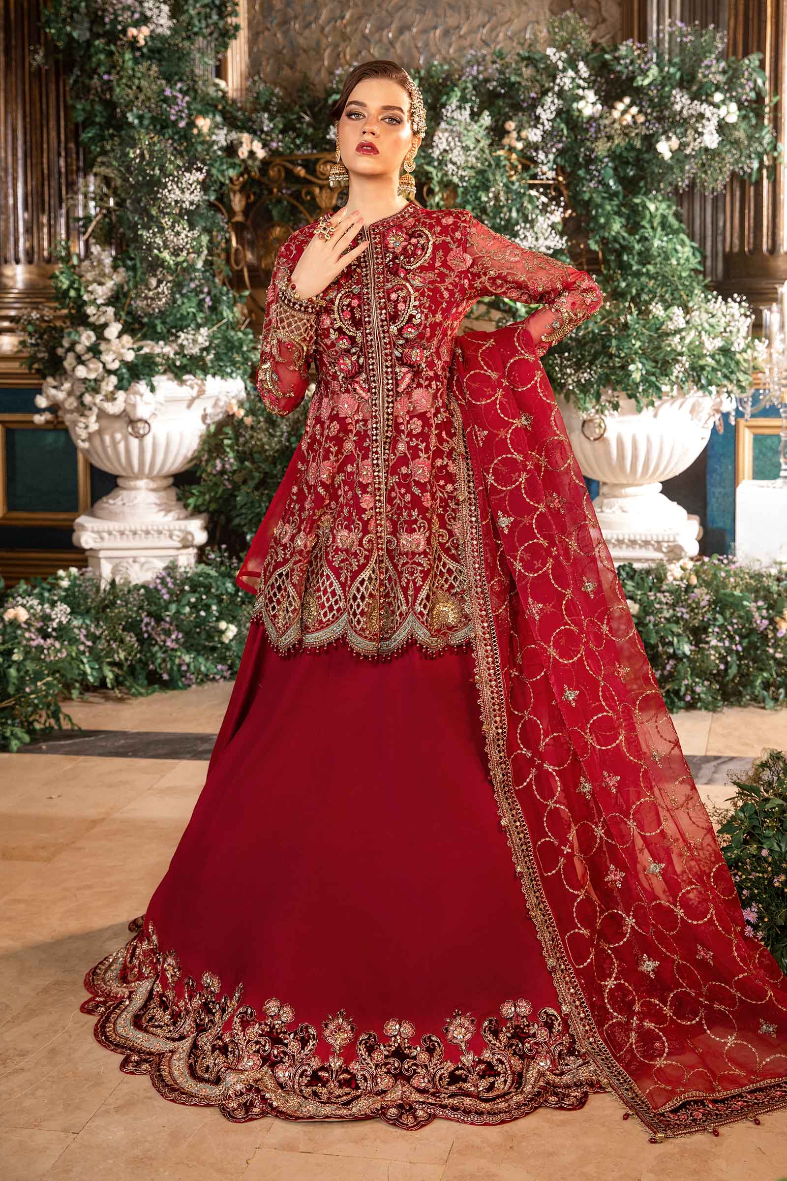 3 Piece Unstitched Embroidered Organza Suit | BD-2908 - Image 3