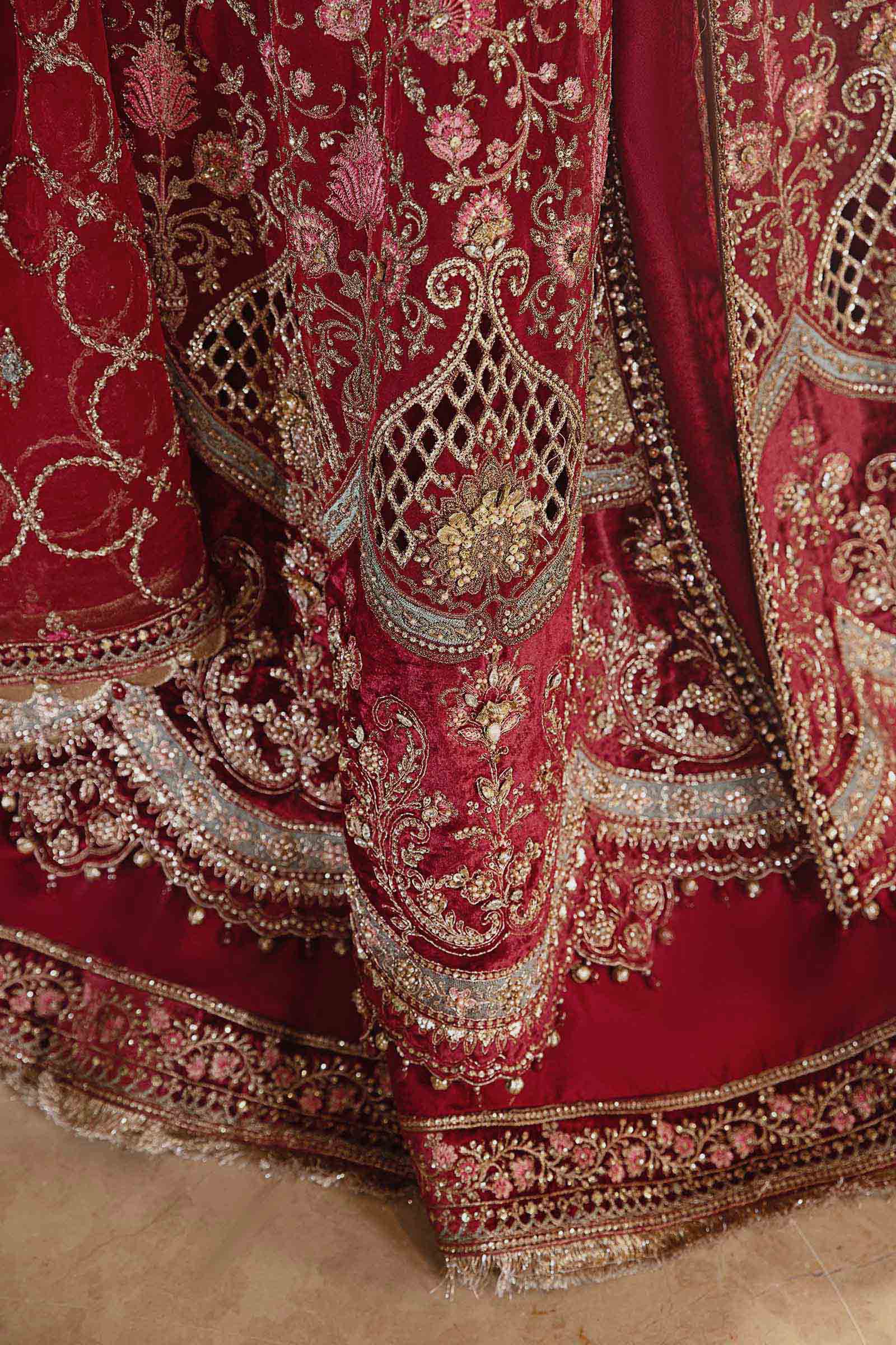 3 Piece Unstitched Embroidered Organza Suit | BD-2908 - Image 7