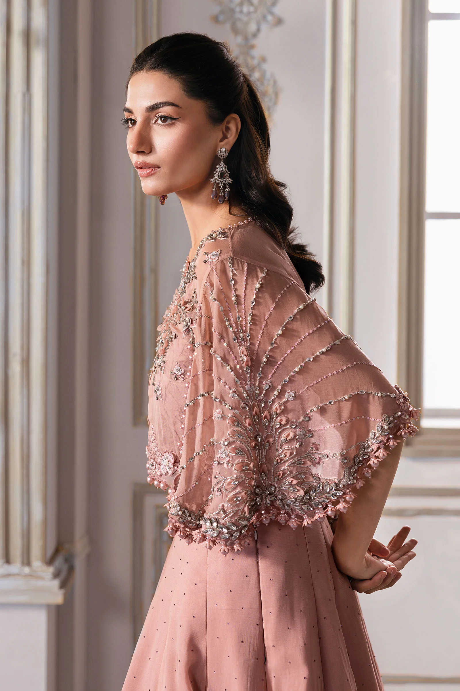 Unstitched Embroidered Chiffon Saree | BD-3001 - Image 11
