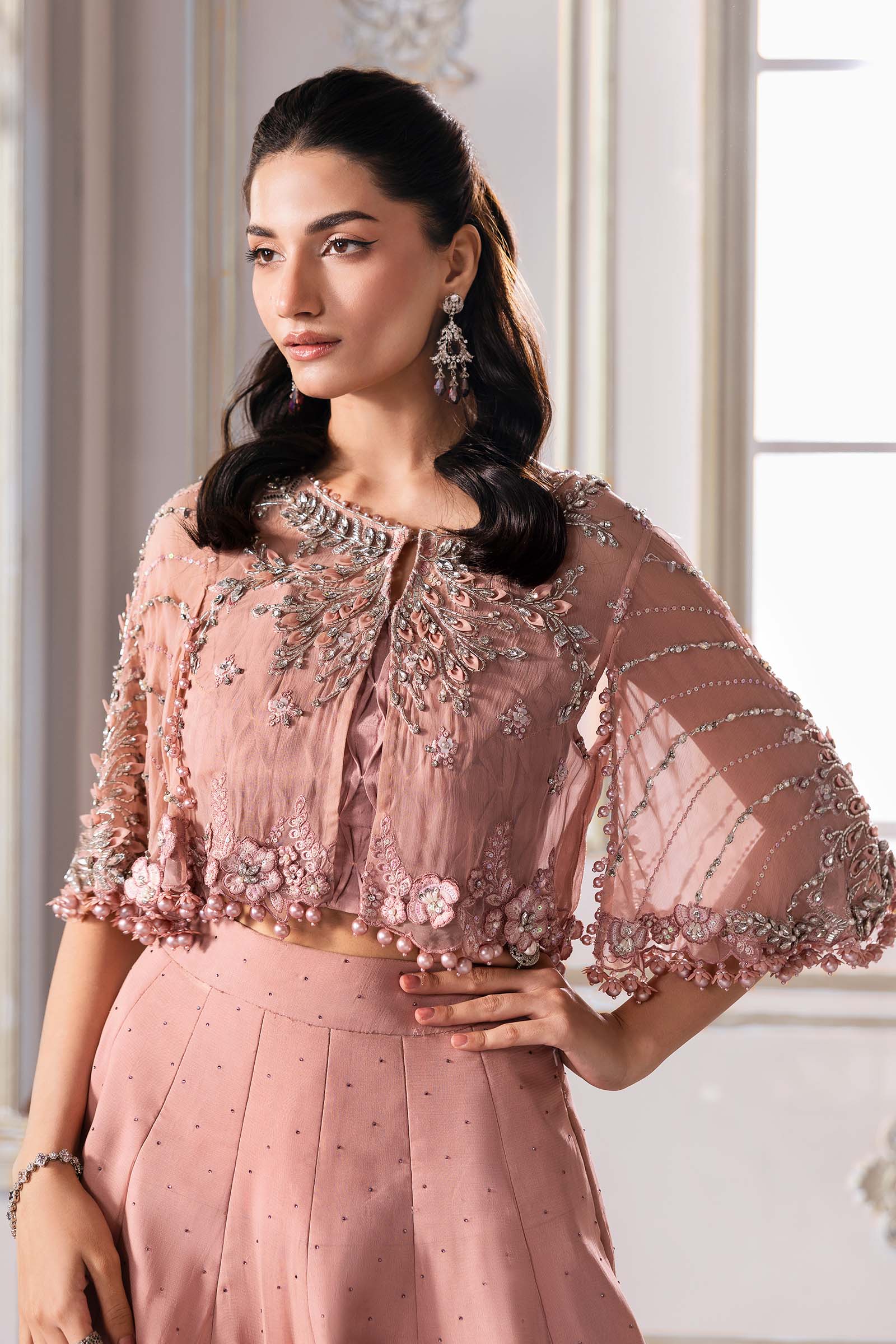 Unstitched Embroidered Chiffon Saree | BD-3001 - Image 13