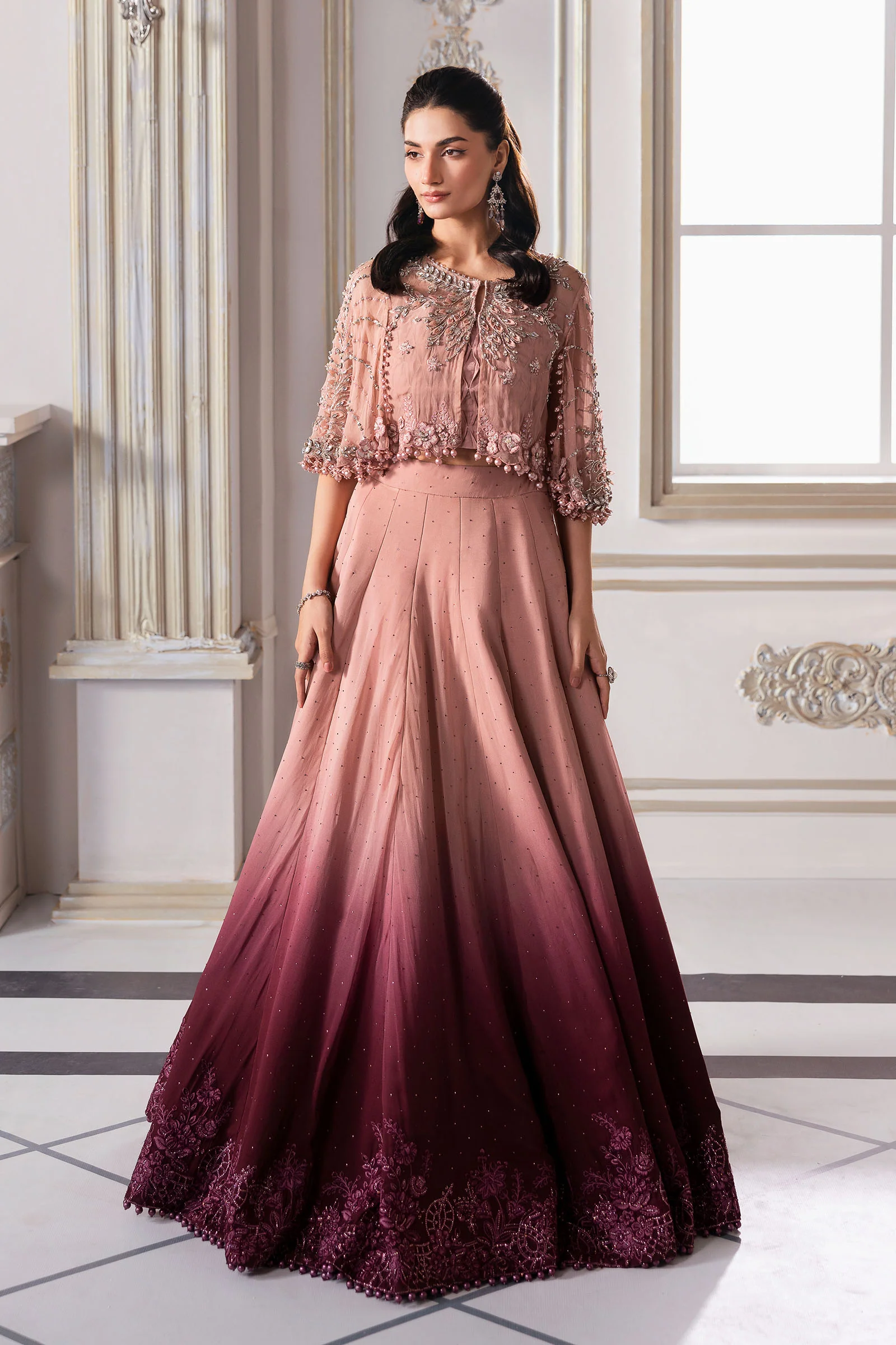 Unstitched Embroidered Chiffon Saree | BD-3001 - Image 9