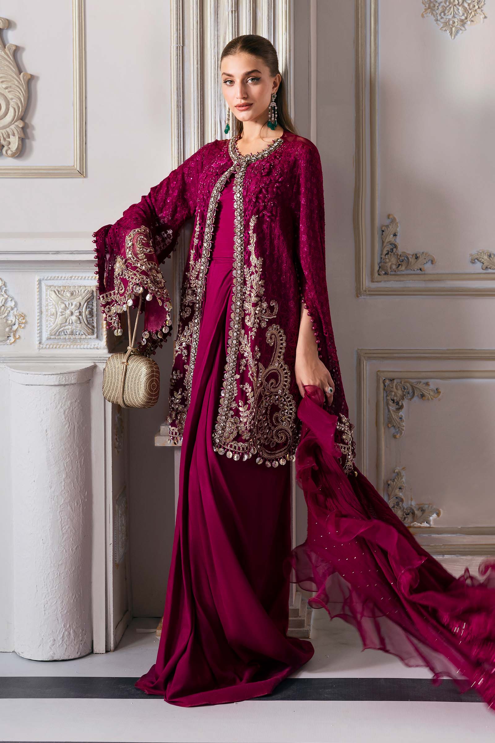 3 Piece Unstitched Embroidered Chiffon Suit | BD-3003 - Image 4