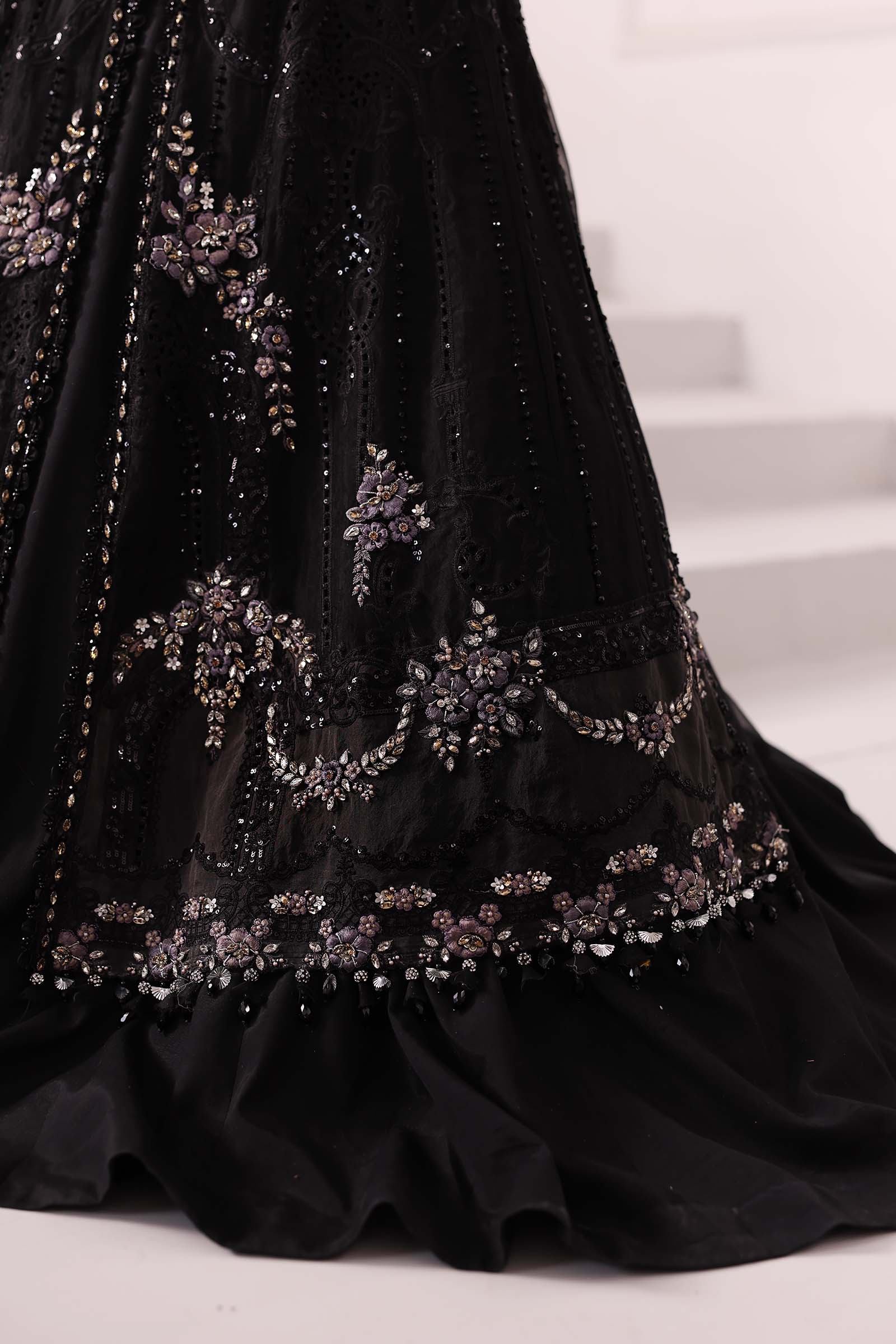 3 Piece Unstitched Embroidered Organza Suit | BD-3004 - Image 10